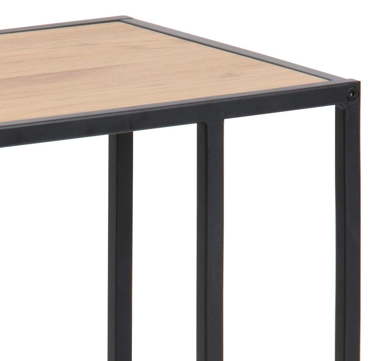 Beistelltisch Seaford Eichefarben + Stahl Schwarz - Eichefarben/Schwarz, Trend, Holzwerkstoff/Metall (43/35/63cm) - Carryhome