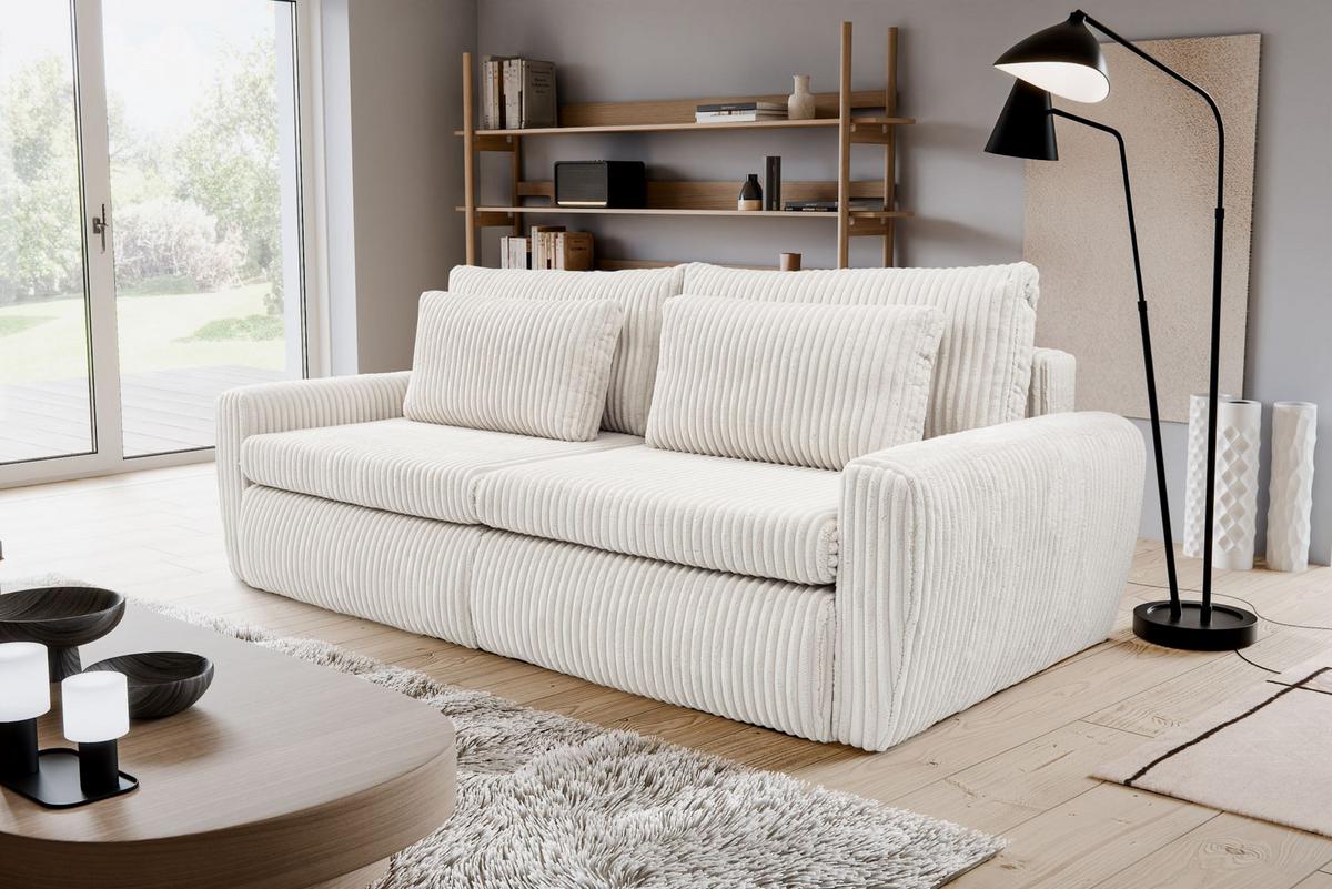 Schlafsofa Mevi Beige B: 240 Cm - Beige, MODERN (240/72-90/120cm) - Premium Living