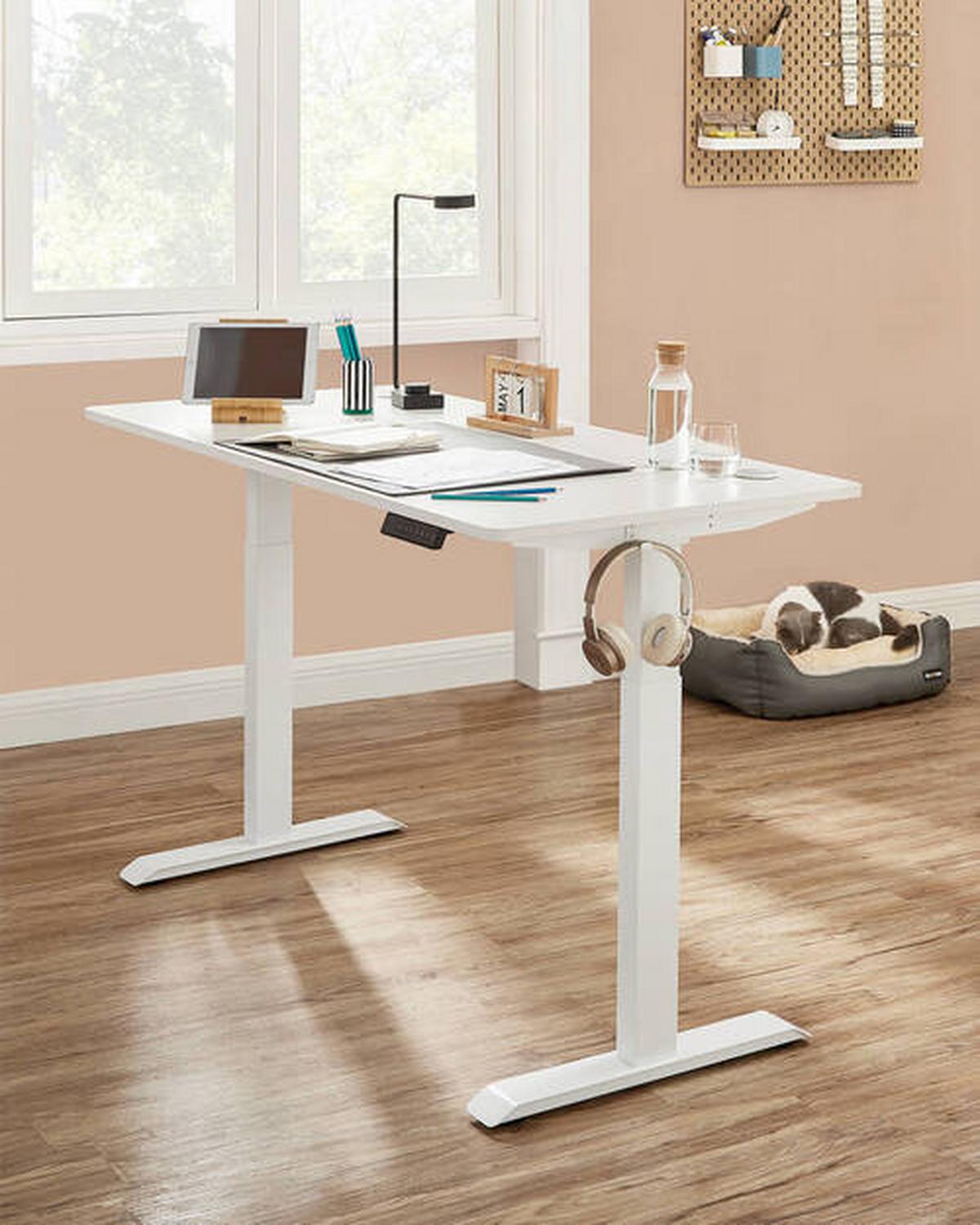 Schreibtischbeine Weiß B:107,5-175 Cm, H: 69-115 Cm - Weiß, Basics, Metall (107,5-175/69-115/60cm) - Boxxx