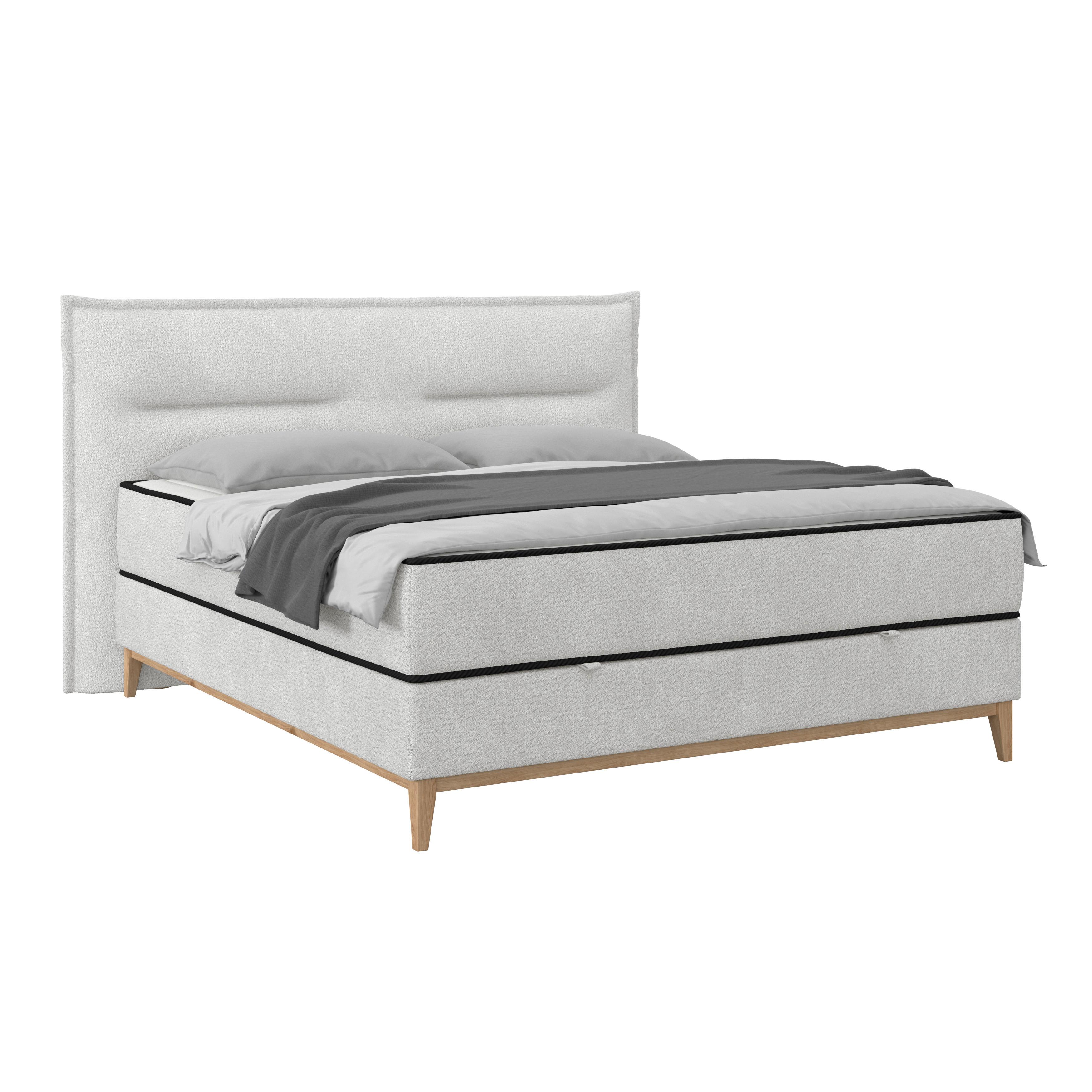 Boxbett Smile inkl. Matratze 180x200 - Silberfarben, KONVENTIONELL, Holz/Holzwerkstoff (180/200cm) - James Wood
