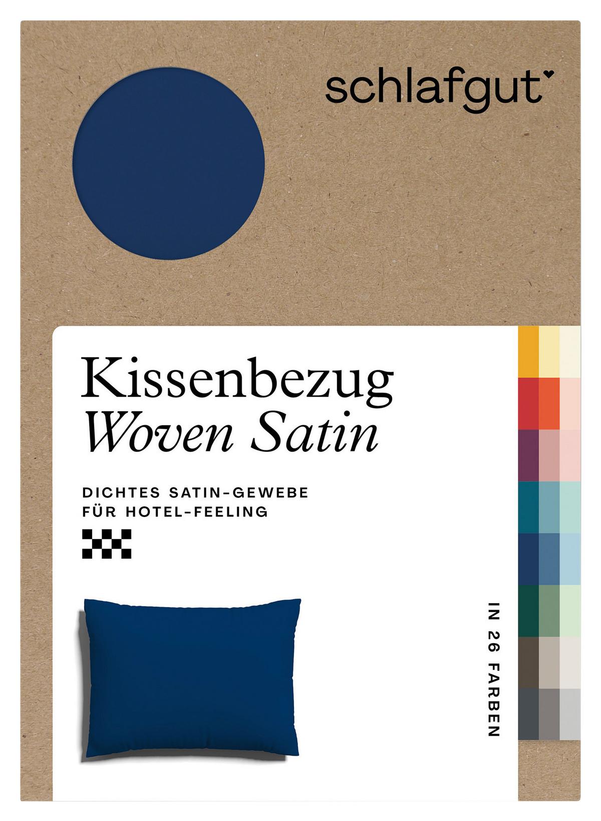 Kopfpolsterbezug Woven Satin - Dunkelblau, Basics, Textil (70/90cm) - Schlafgut