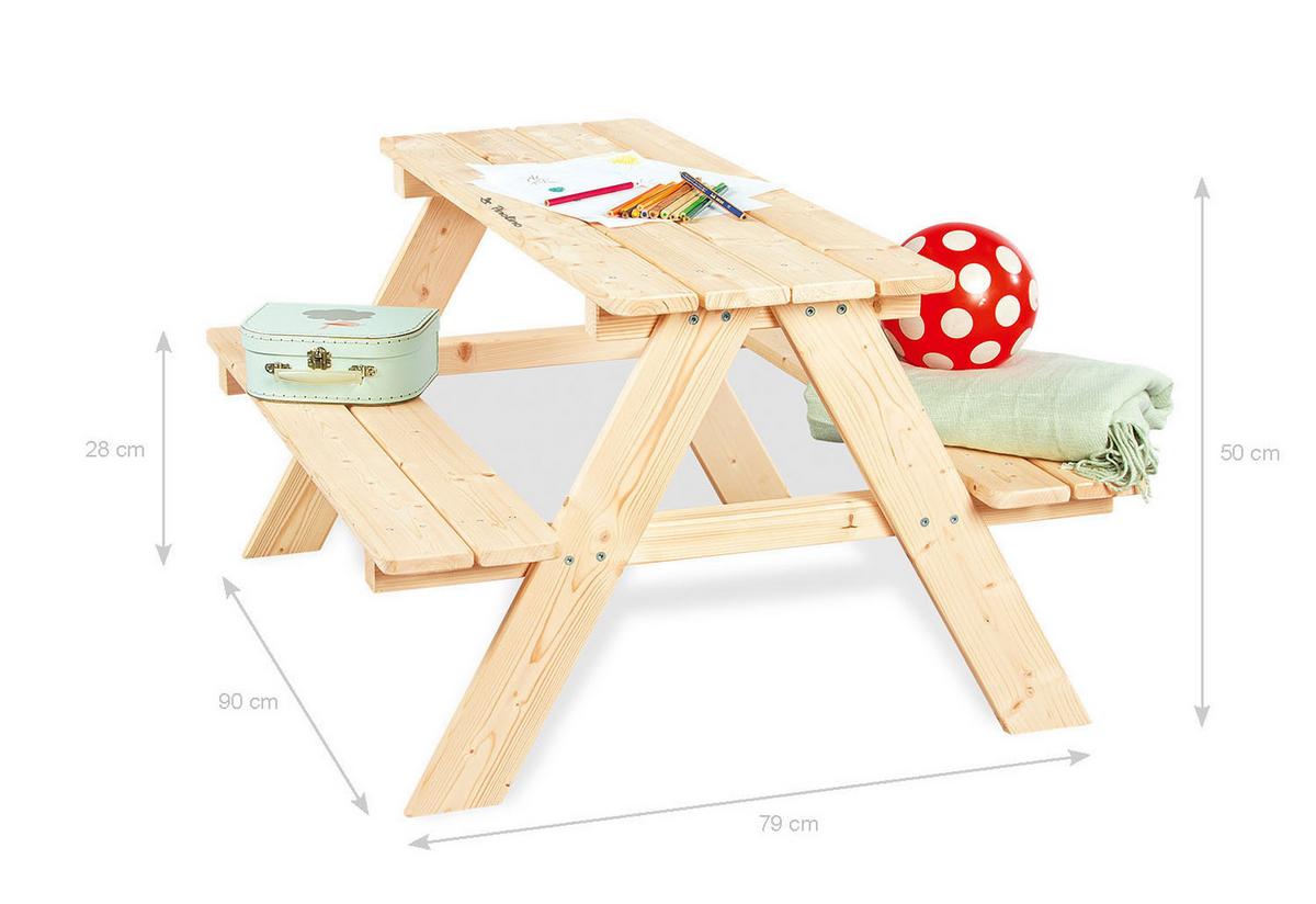 Kindersitzgruppe natur - Naturfarben, Basics, Holz (90/79/50cm) - Pinolino