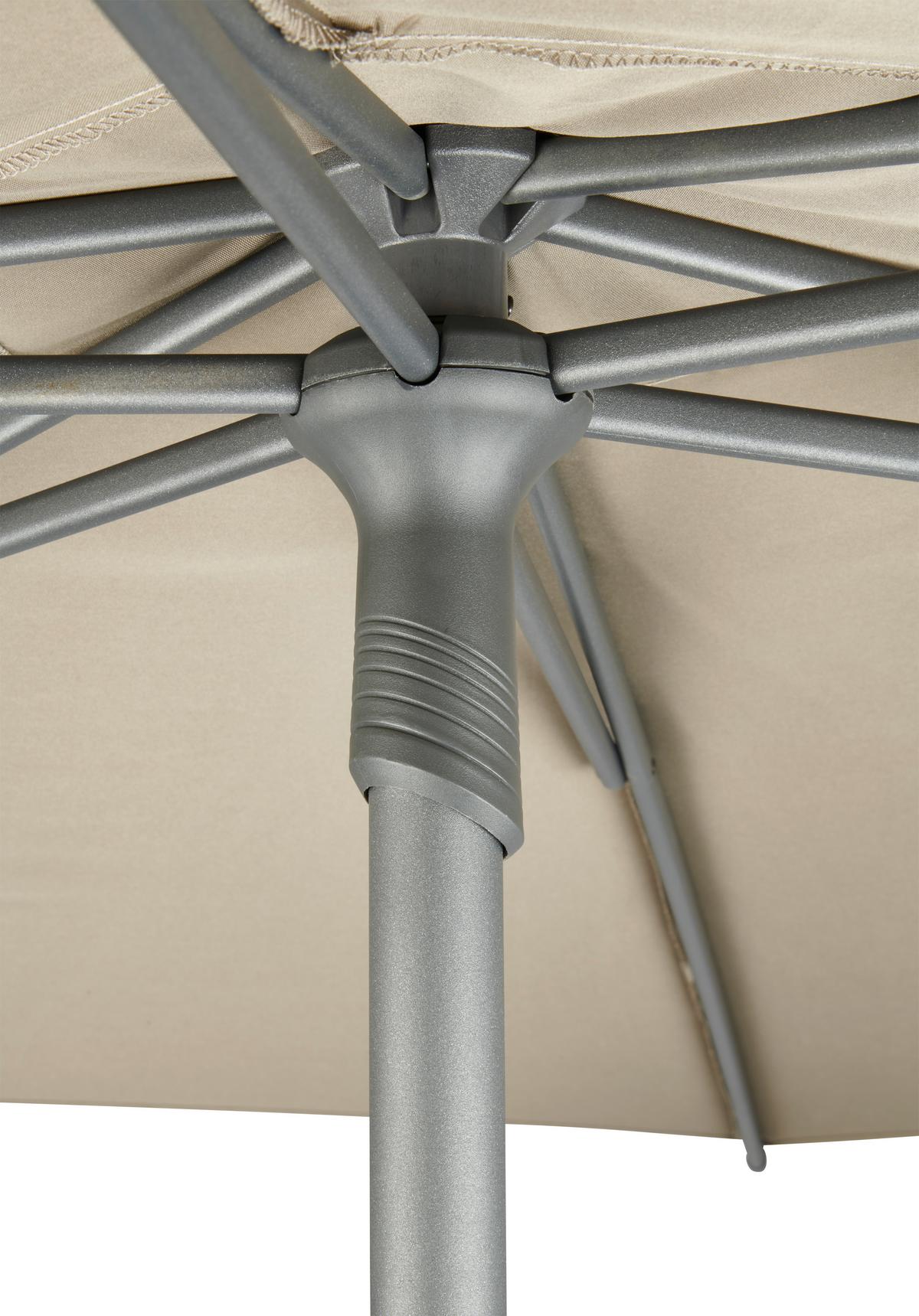 Sonnenschirm Sun BxHxT: 270x270x220 cm Taupe - Taupe/Anthrazit, MODERN, Textil/Metall (270/270/220cm) - Beldano