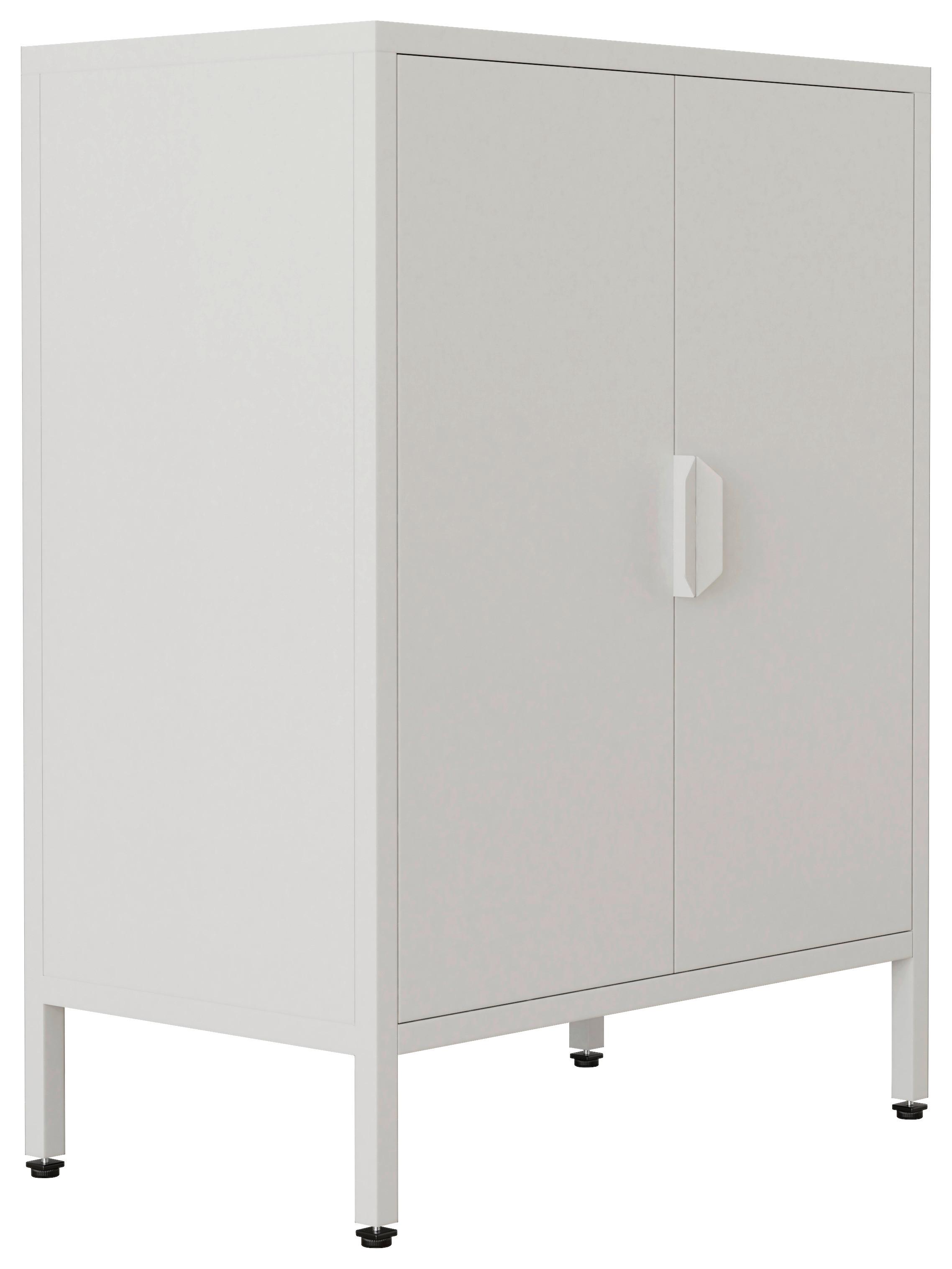 Kommode Flokas Weiß B: 60 cm - Weiß, Design, Metall (60/80/35cm) - MID.YOU
