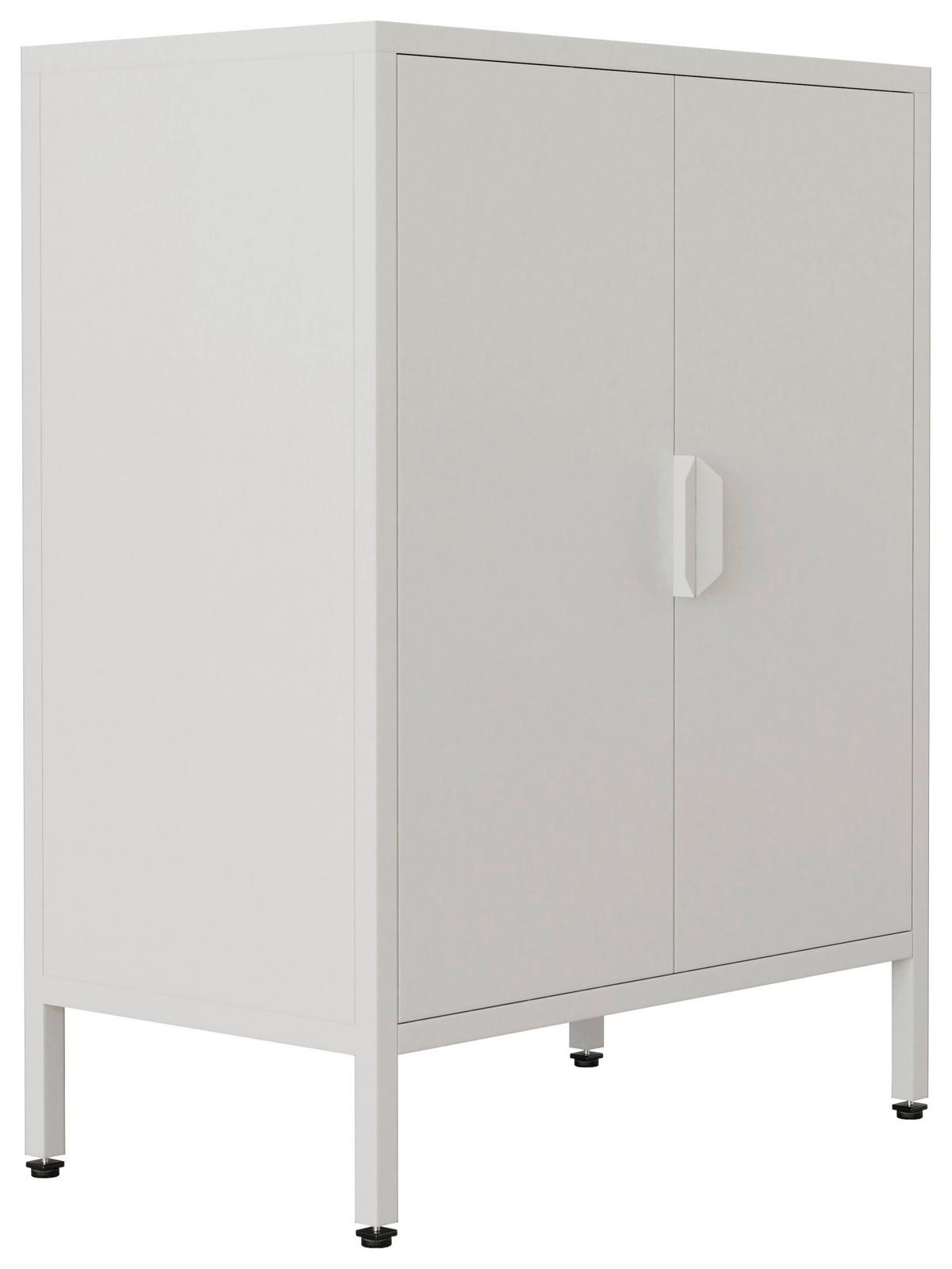 Kommode Flokas Weiß B: 60 cm - Weiß, Design, Metall (60/80/35cm) - MID.YOU