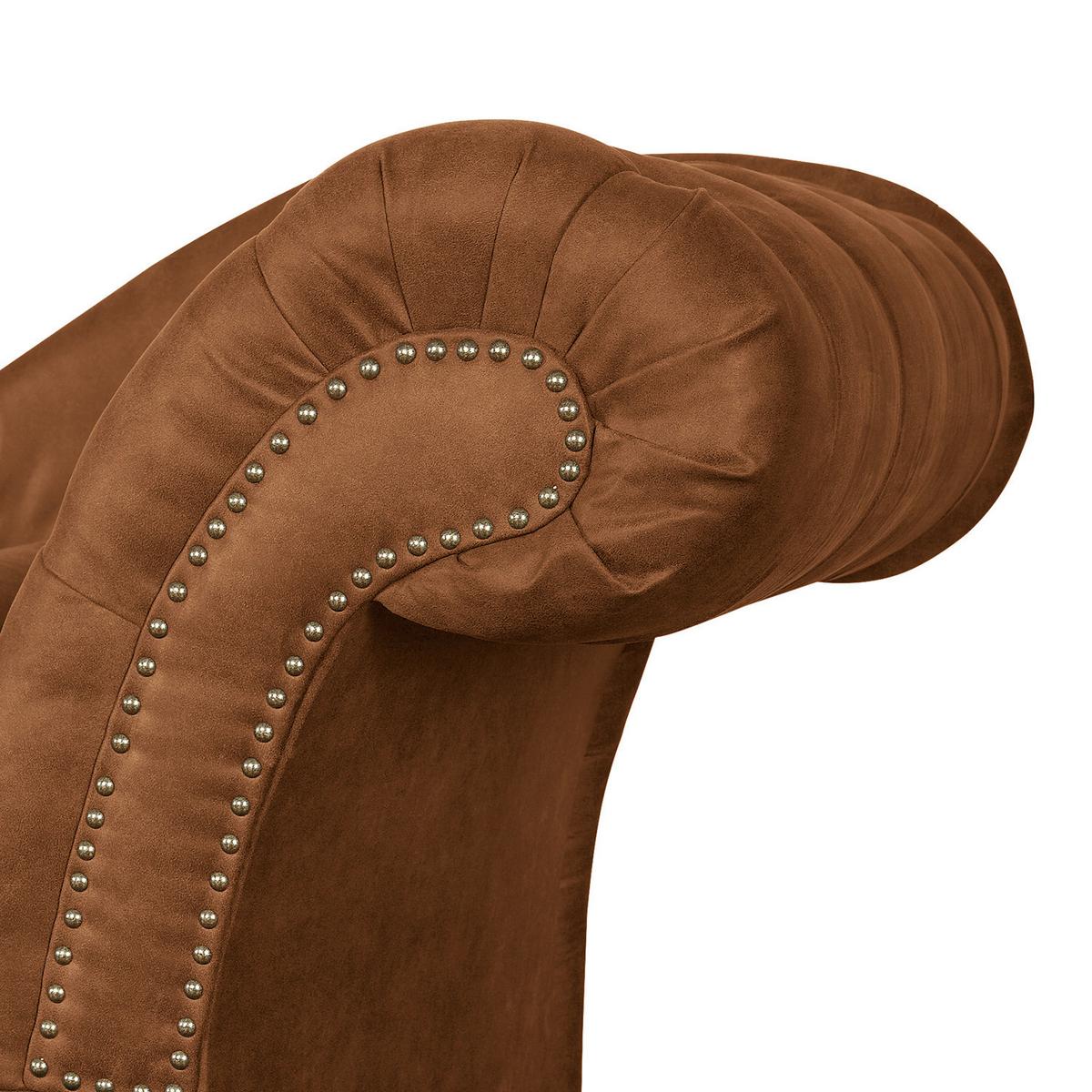 Récamiere Pako Cognac B: 185cm - Cognac/Braun, Design, Textil (185/93/75cm) - Livetastic