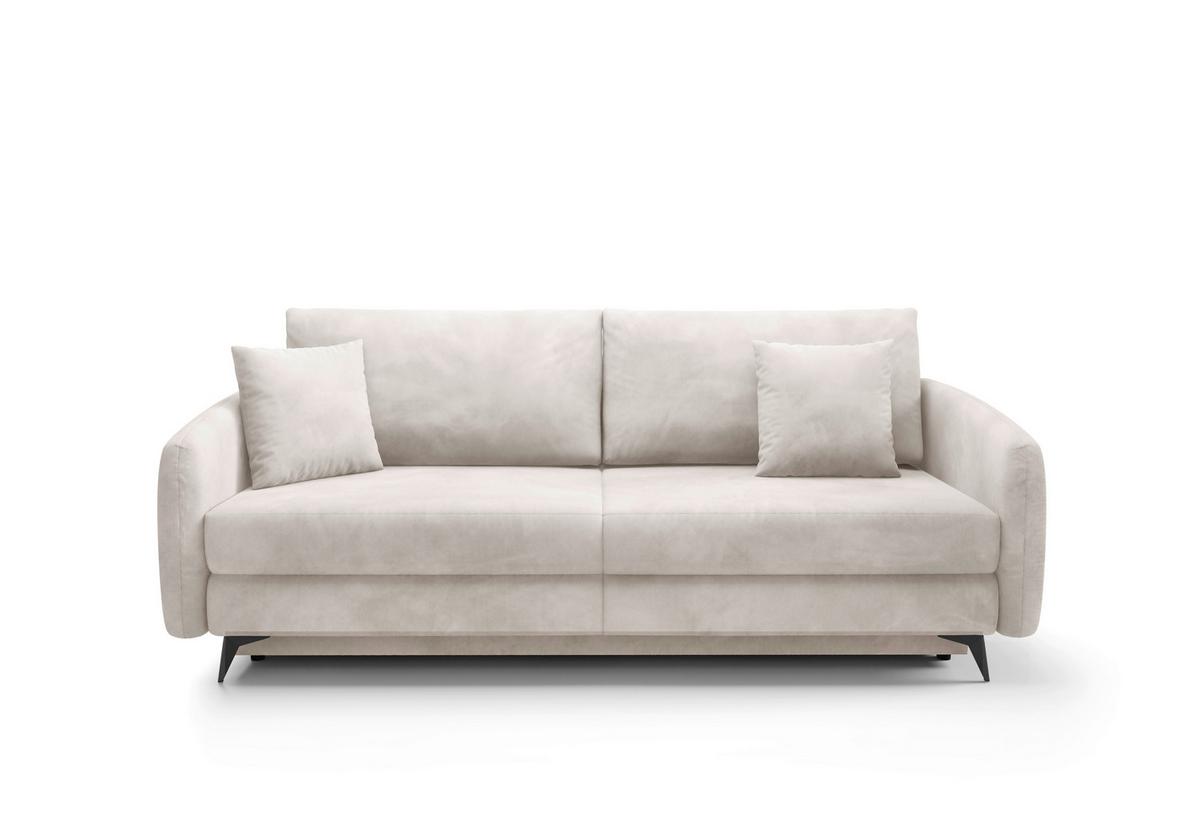 Schlafsofa Ingrid Creme B: 230cm - Creme/Schwarz, Design, Textil (230/100/103cm) - Livetastic