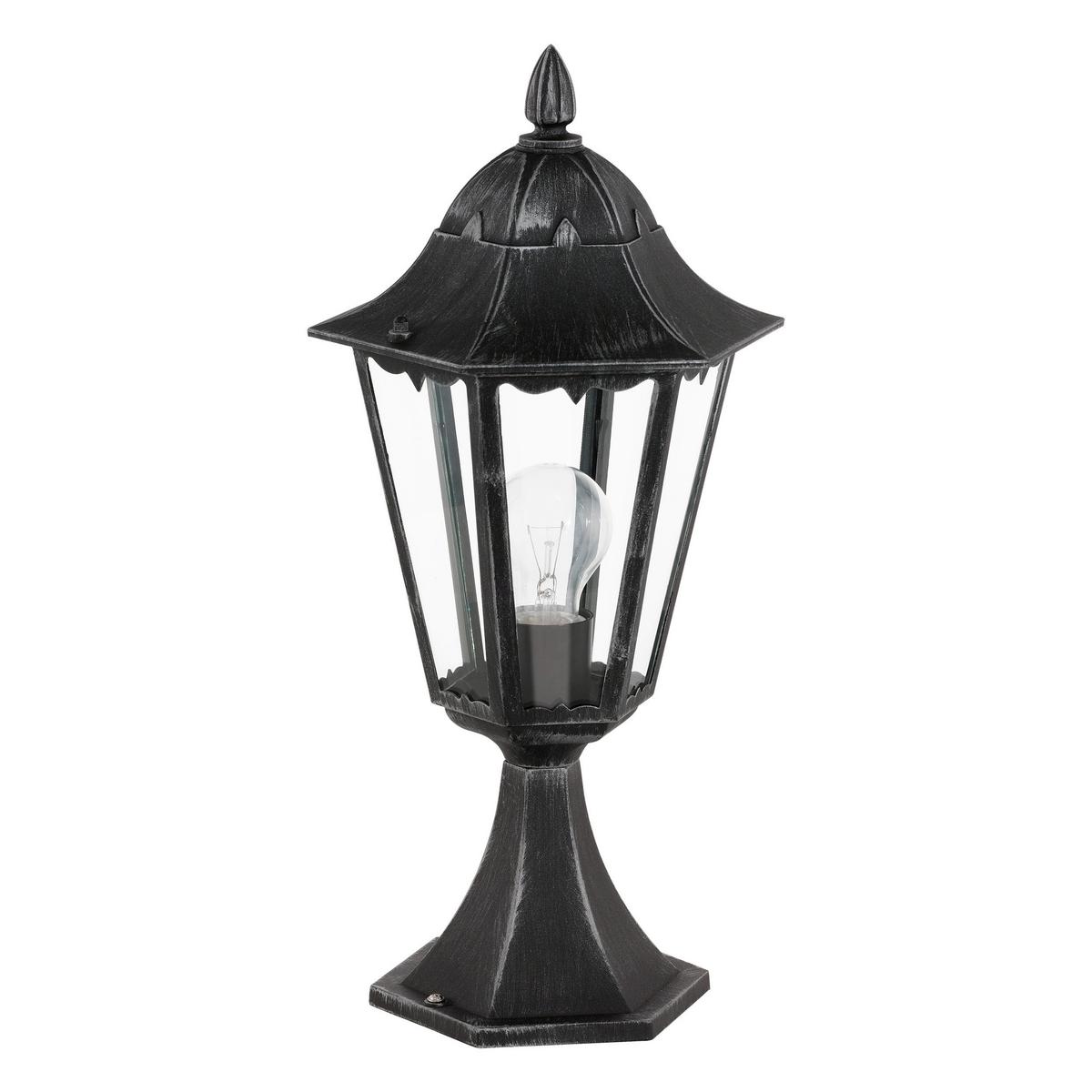 Außenleuchte Boden Navedo 1 X 60 W Laterne - Klar/Silberfarben, Basics, Glas/Metall (47/23cm) - Eglo
