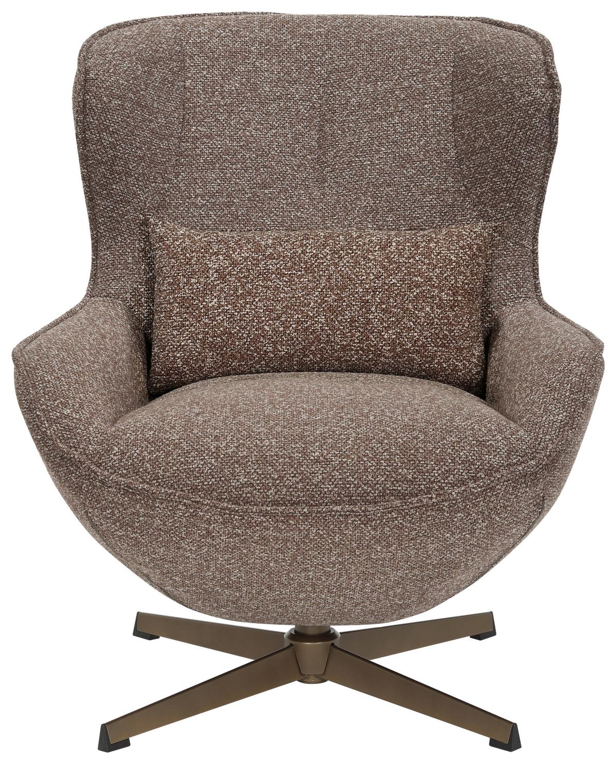 Televizní křeslo ALBA, hnědá tkanina, max. do 140 kg - bronzová/hnědá, Moderní, kov/textil (76/94/87,5cm) - Mömax