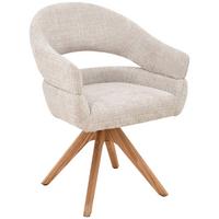 Armlehnstuhl Cleo Beige/Eichefarben B: 58 cm - Eichefarben/Beige, MODERN, Holz/Textil (58/85/62cm) - Livetastic