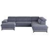 Wohnlandschaft mit Bettkasten Emma Blau - Blau/Schwarz, Textil (165/328/215cm) - MID.YOU
