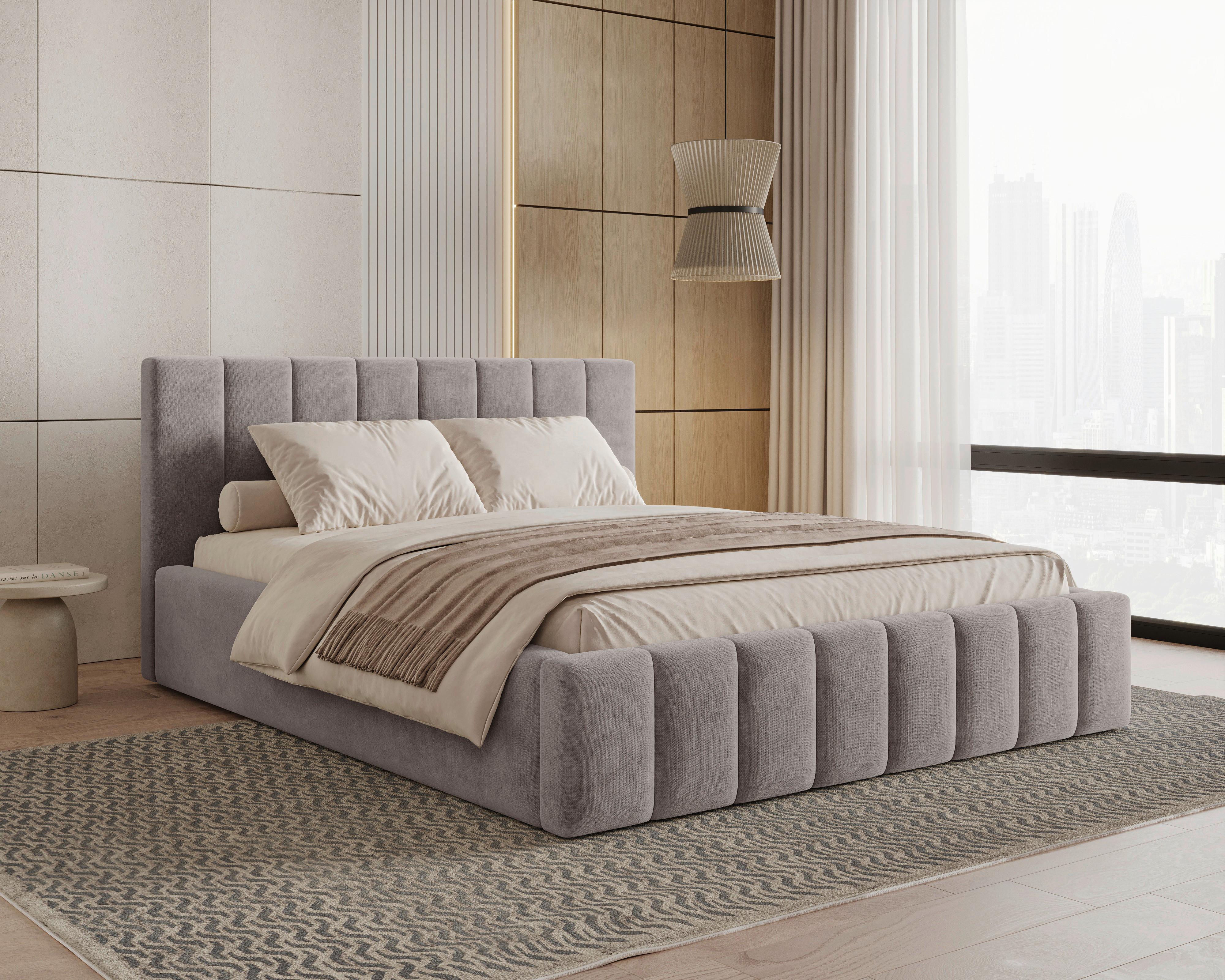 POLSTERBETT Sky Taupe 160x200cm - Taupe/Schwarz, MODERN, Holz (160/200cm) - MID.YOU