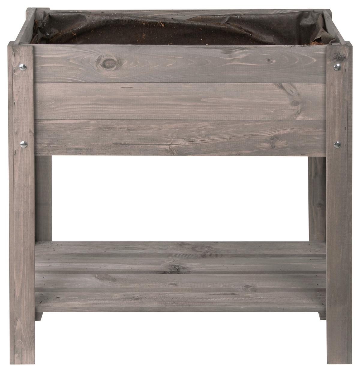 Hochbeet Echtholz Kiefer 80,5x78,5x40 cm Anthrazit - Anthrazit, Basics, Holz (80,5/78,5/40cm)