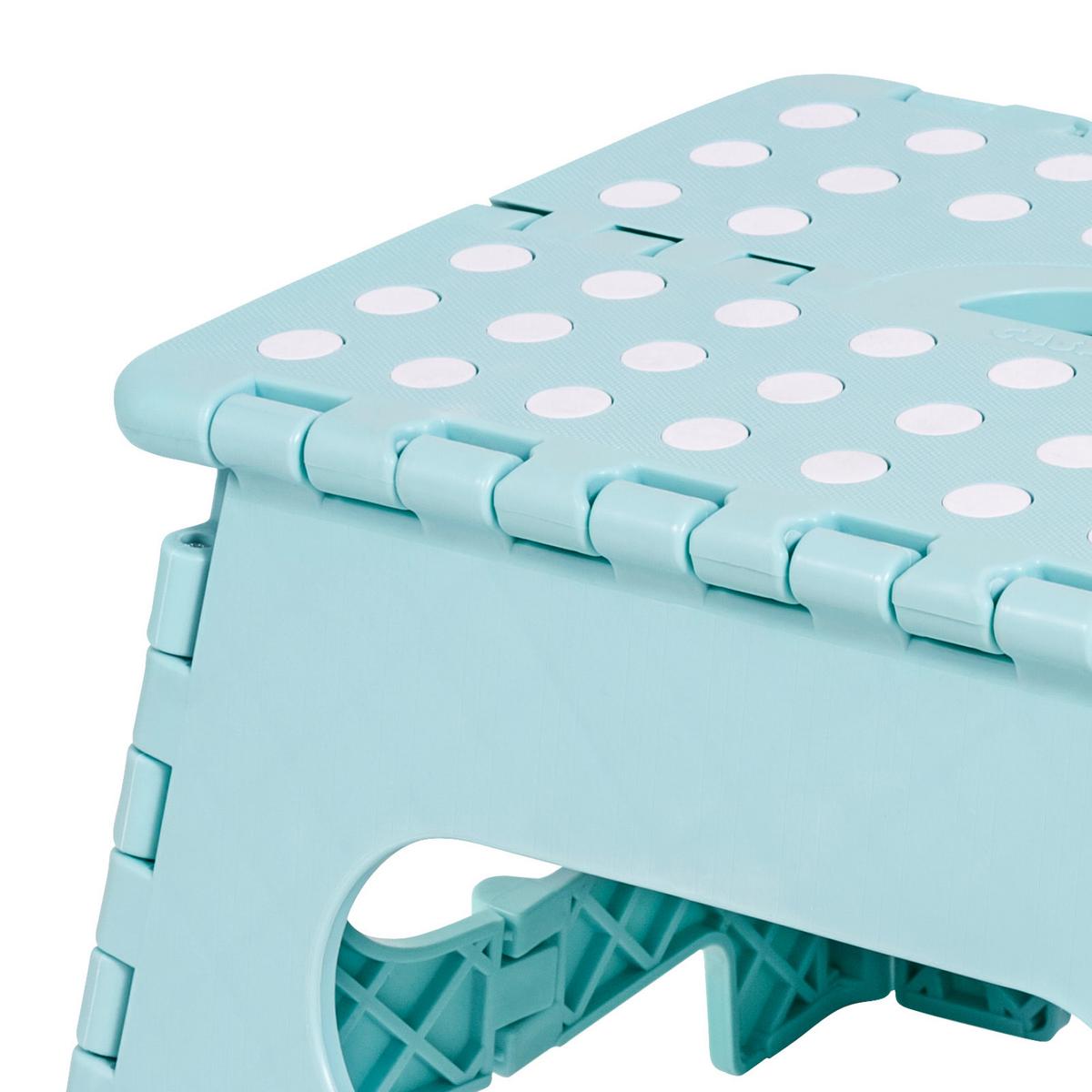 Tritthocker One Step Klappbar, H: 22 cm - Weiß/Grau, Basics, Kunststoff (34,5/22/27,5cm)