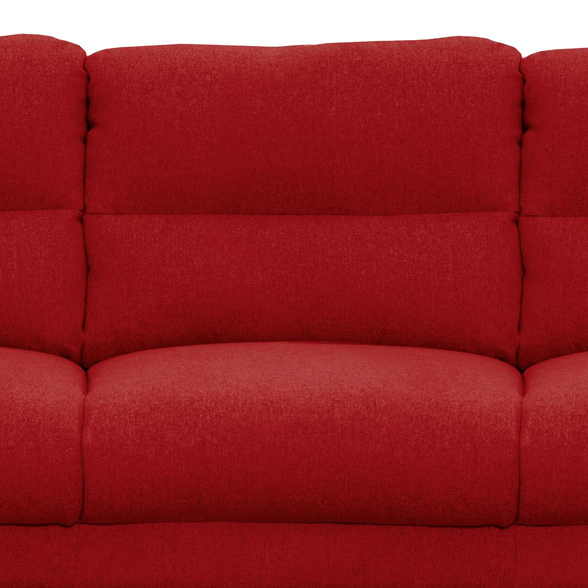 3-Sitzer-Sofa Tromso Rot B: 209 cm - Rot/Schwarz, Design, Textil (209/87/88cm) - Livetastic