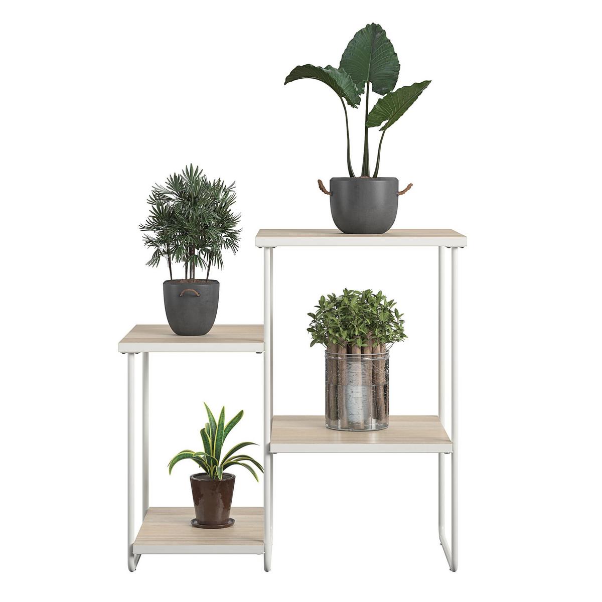 Blumenständer Dante Naturfarben, Weiß B: 64 Cm - Naturfarben/Weiß, Design, Holzwerkstoff/Metall (67/64/35cm) - MID.YOU