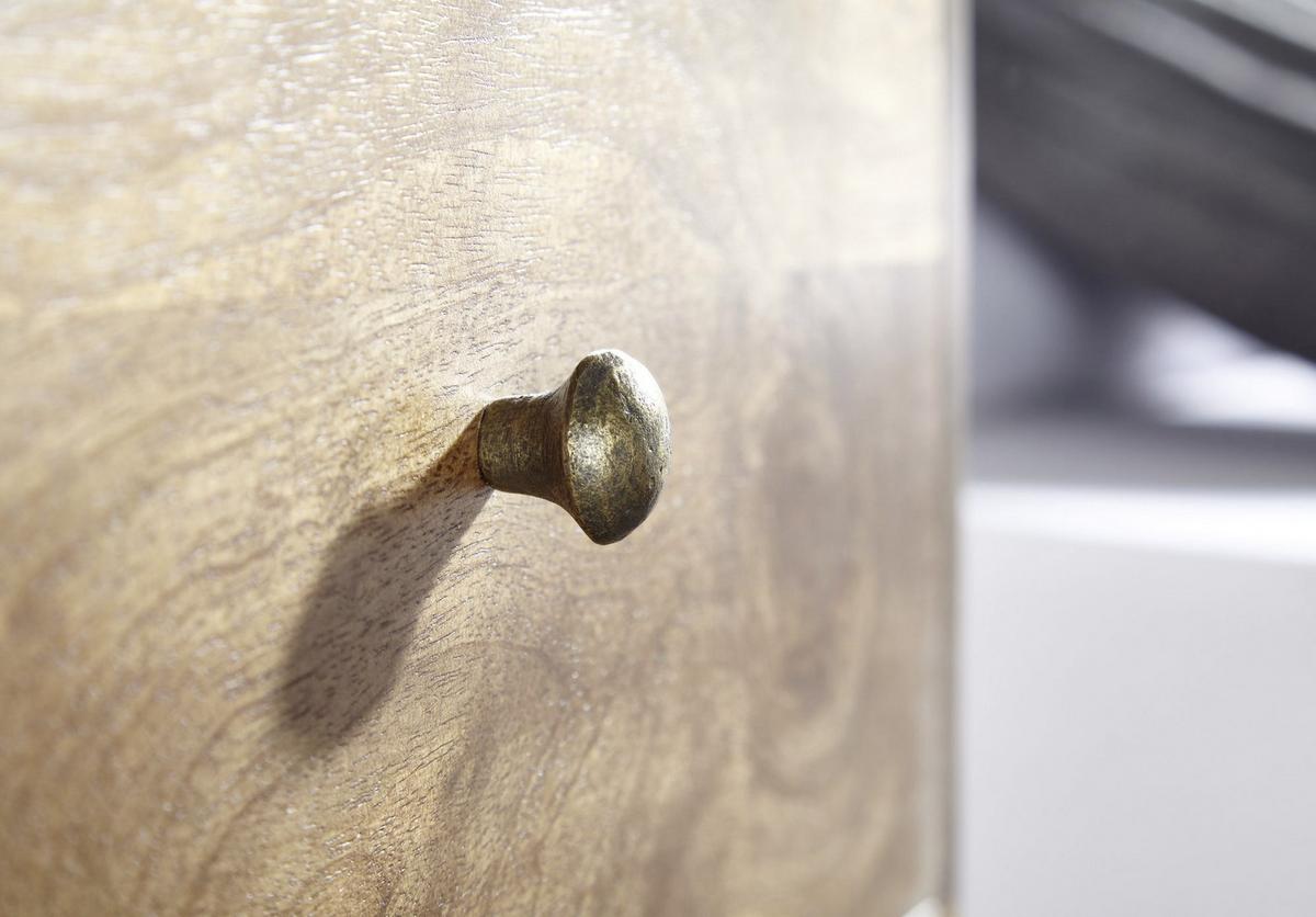 Nachtkästchen Braun Mangoholz Massiv H: 76 Cm - Goldfarben/Braun, MODERN, Holz (40/76/35cm) - MID.YOU