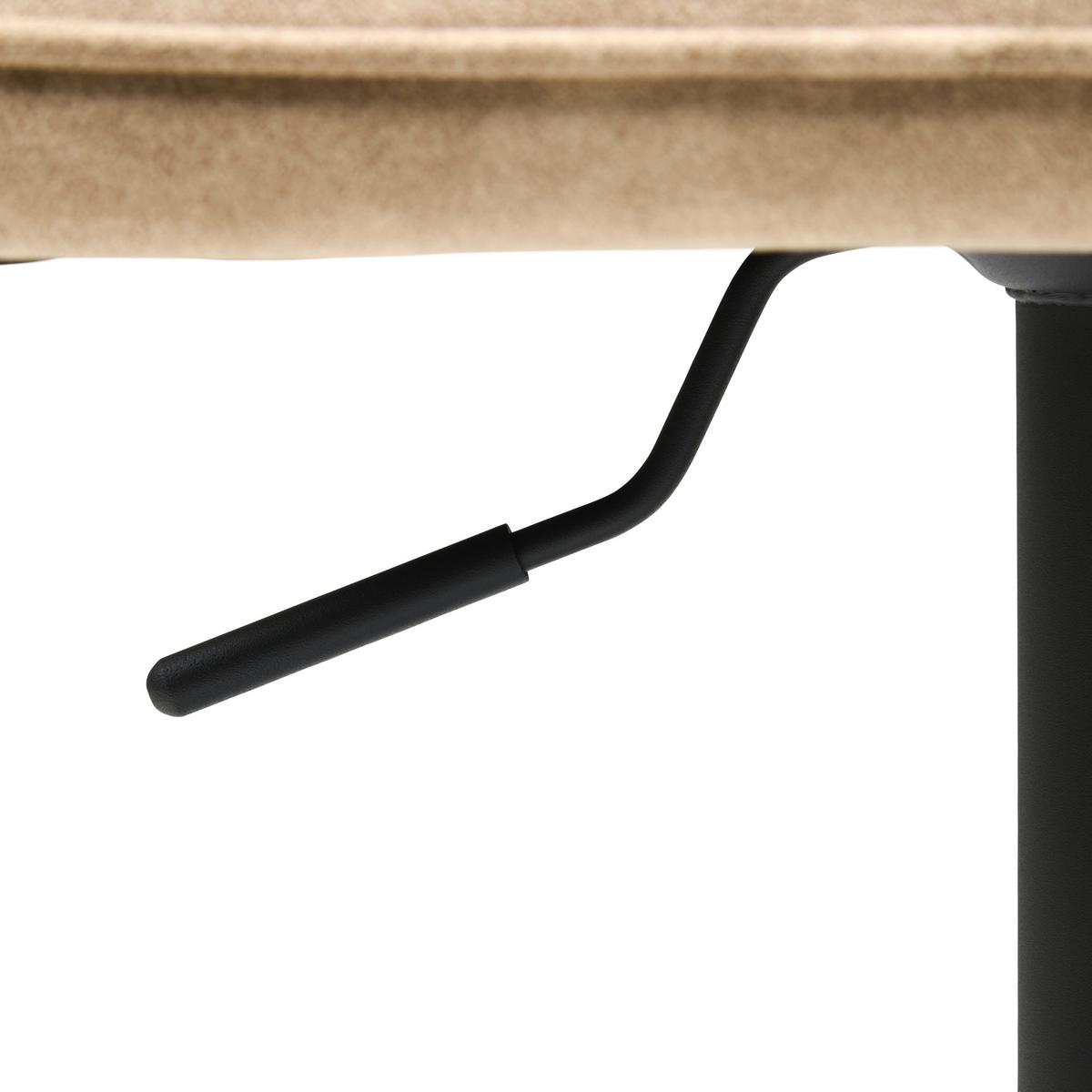 Barhocker Höhenverstellbar Mit Lehne Wanda Webstoff Beige - Beige/Schwarz, KONVENTIONELL, Textil/Metall (51/90-111/52cm) - MID.YOU