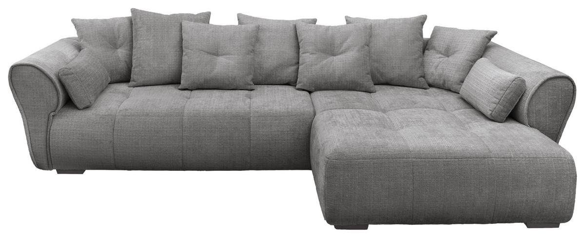 Ecksofa Riska Grau S: 330x197 cm - Schwarz/Grau, KONVENTIONELL, Textil (330/197cm) - MID.YOU
