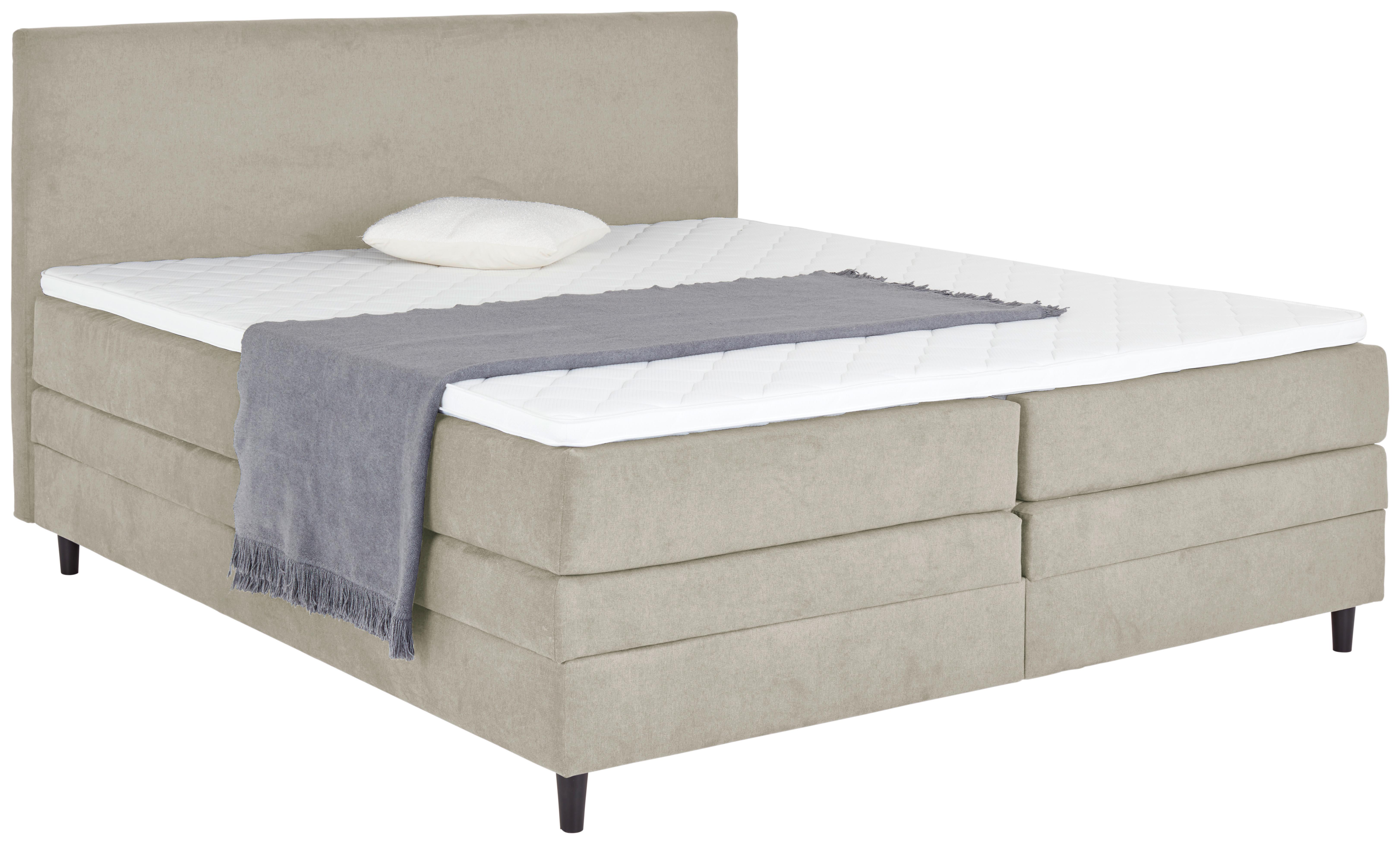 Boxspringbett mit Topper & Bettkasten 180x200 Kleopatra - Taupe, KONVENTIONELL, Holz/Holzwerkstoff (180/200cm) - Ondega