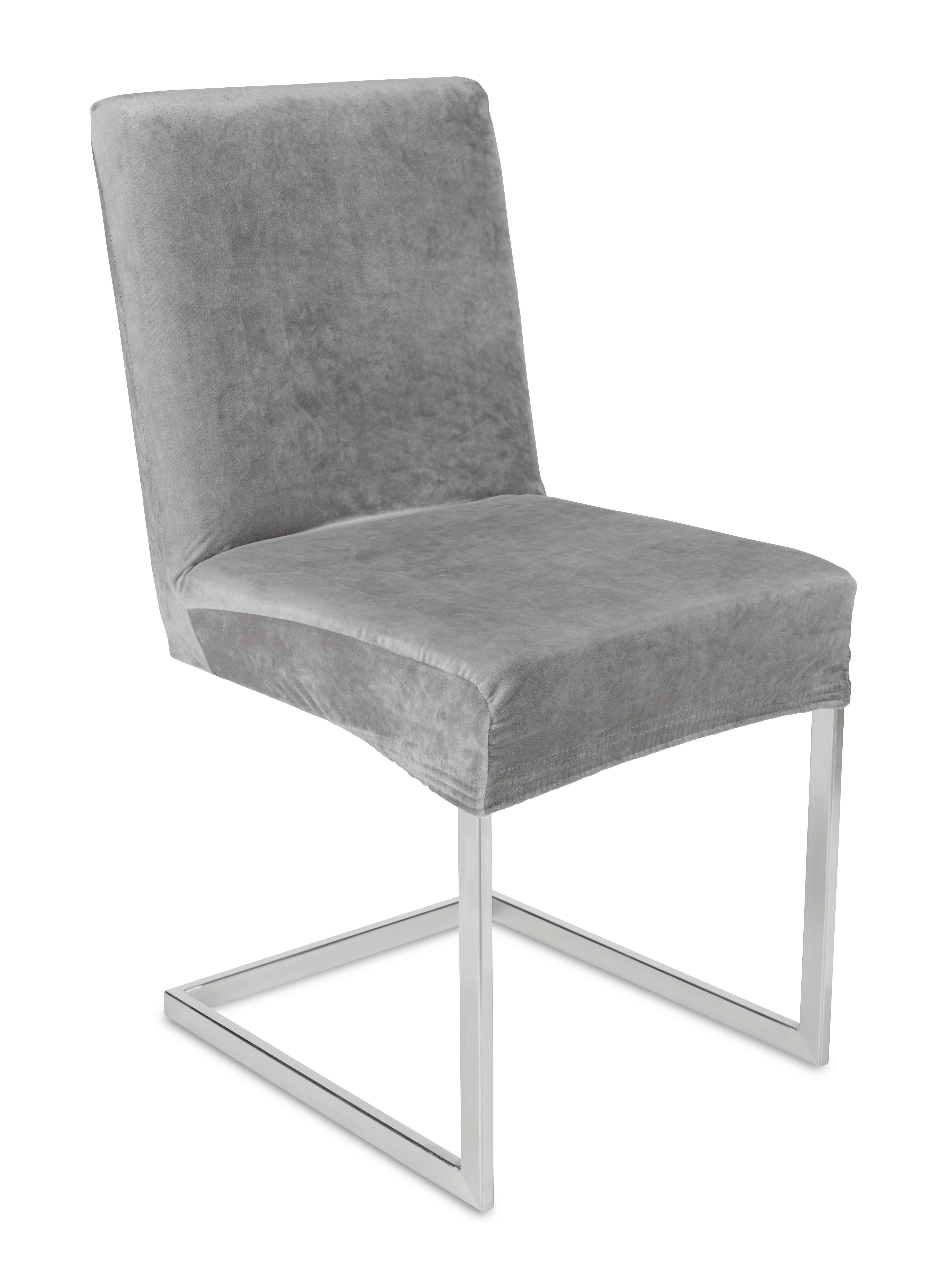 Návlek na stoličku Steve, 68/48/48cm, svetlosivá - svetlosivá, Konventionell, textil (68/48/48cm) - Modern Living