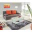 Schlafsofa Neo B: 190cm - Dunkelgrau/Schwarz, MODERN, Textil (190/75/82cm)