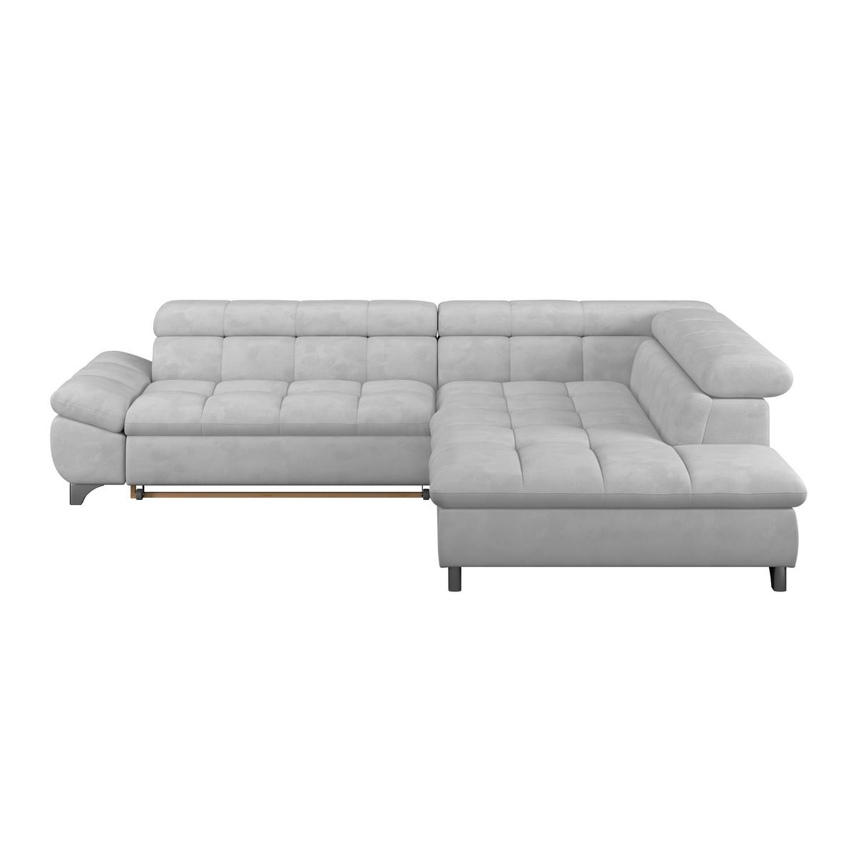 Ecksofa Gemini Hellgrau, B: 312cm - Chromfarben/Hellgrau, KONVENTIONELL, Textil (312/234cm)
