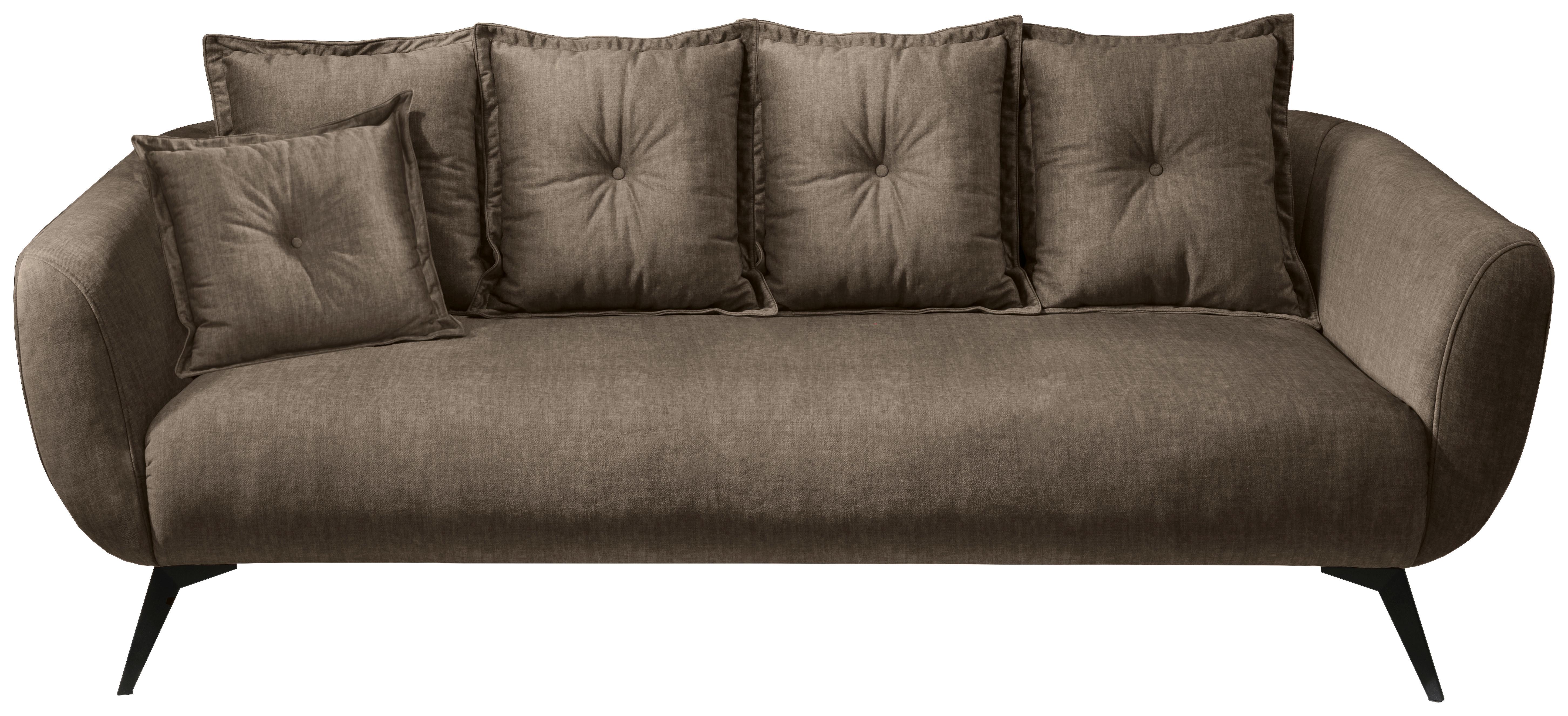 3-Sitzer-Sofa Baggio mit Kissen Braun - Schwarz/Braun, MODERN, Holz/Textil (236/94/103cm) - Livetastic