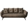 3-Sitzer-Sofa Baggio mit Kissen Braun - Schwarz/Braun, MODERN, Holz/Textil (236/94/103cm) - Livetastic