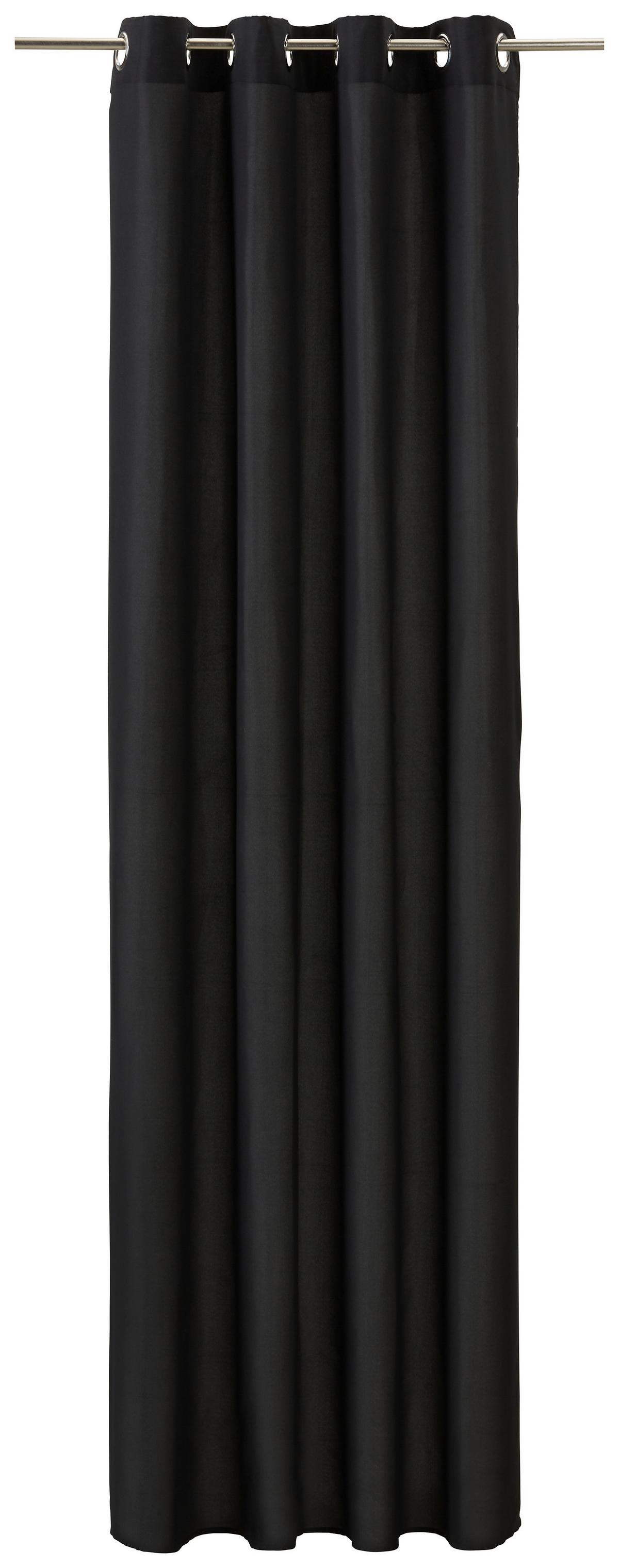 ZÁVĚS S OČKY ABBY, 140/235 cm - černá, Konvenční, textil (140/235cm) - Modern Living