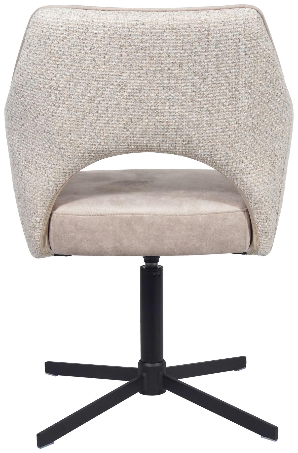 STOLIČKA S PODRÚČKAMI VALLETTA - čierna/krémová, Konventionell, kov/textil (64/85/61cm) - Best Price