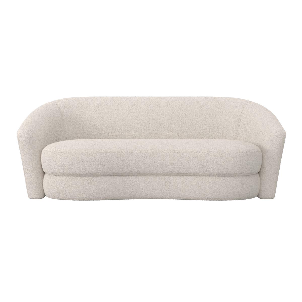 Pohovka ISABEL, krémová látka Teddy - čierna/krémová, Modern, drevo/textil (197/72/86cm) - Bessagi Home