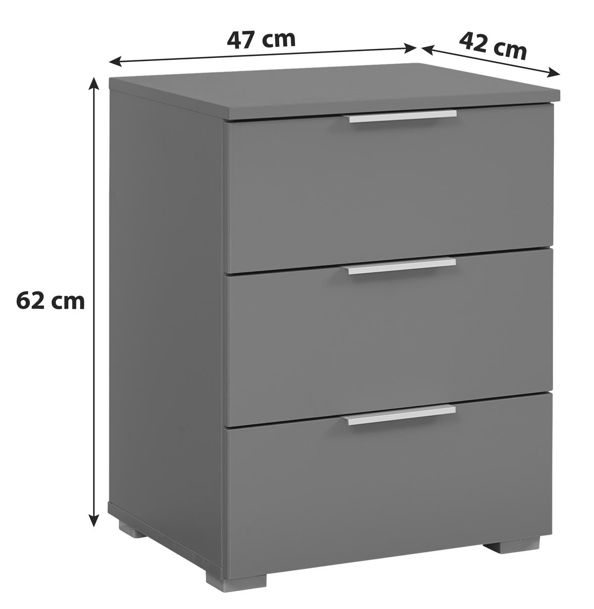Nachtkästchen Alabama, Grau B: 40 Cm - Alufarben/Grau, MODERN, Holzwerkstoff (40/61/42cm) - Rauch Möbel