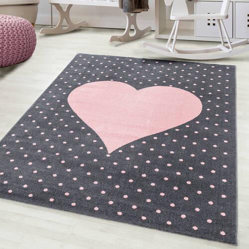 Detský koberec SRDCE 200x290cm - pink, Trend, textil (200/290cm) - Ben'n'jen