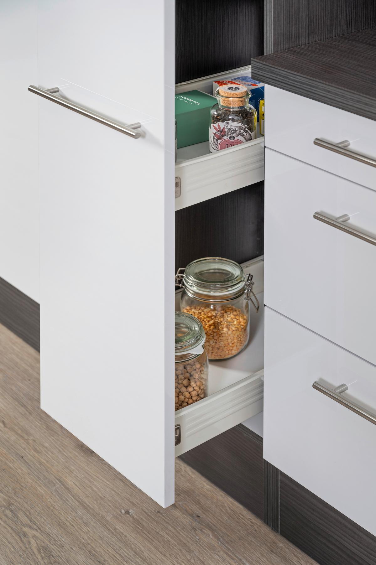 Küchenzeile Rp250ewc mit Geräte 250 cm Grau/Weiß - Weiß/Grau, Basics, Holzwerkstoff (250cm) - Respekta