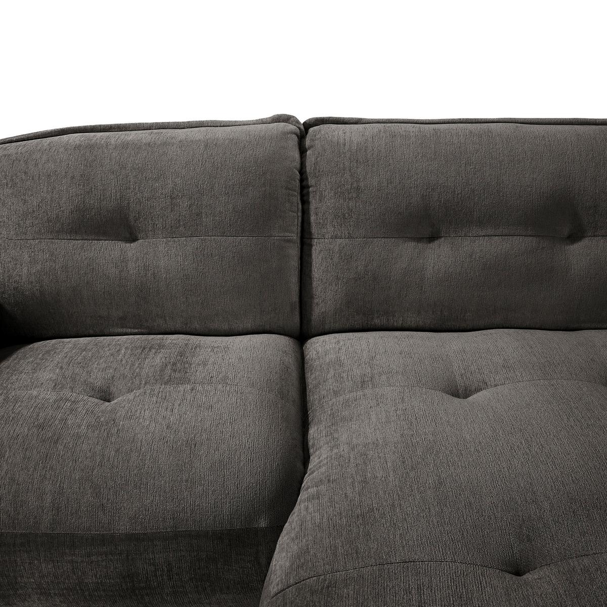 Ecksofa Fluffy Anthrazit S: 269x184 Cm - Anthrazit/Schwarz, MODERN, Textil (269/184cm) - Trendmanufaktur