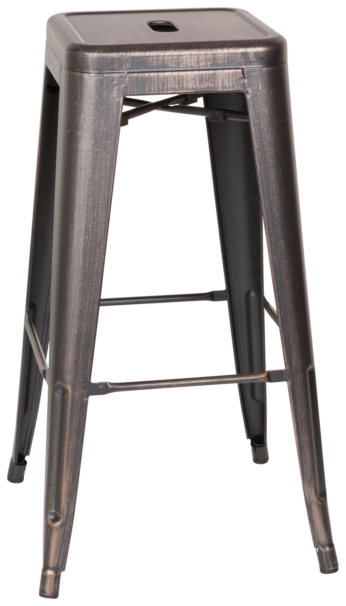 Barhocker Vantaggio High stapelbar Schwarz/Golden - Goldfarben/Schwarz, Basics, Metall (44/77/44cm) - MID.YOU