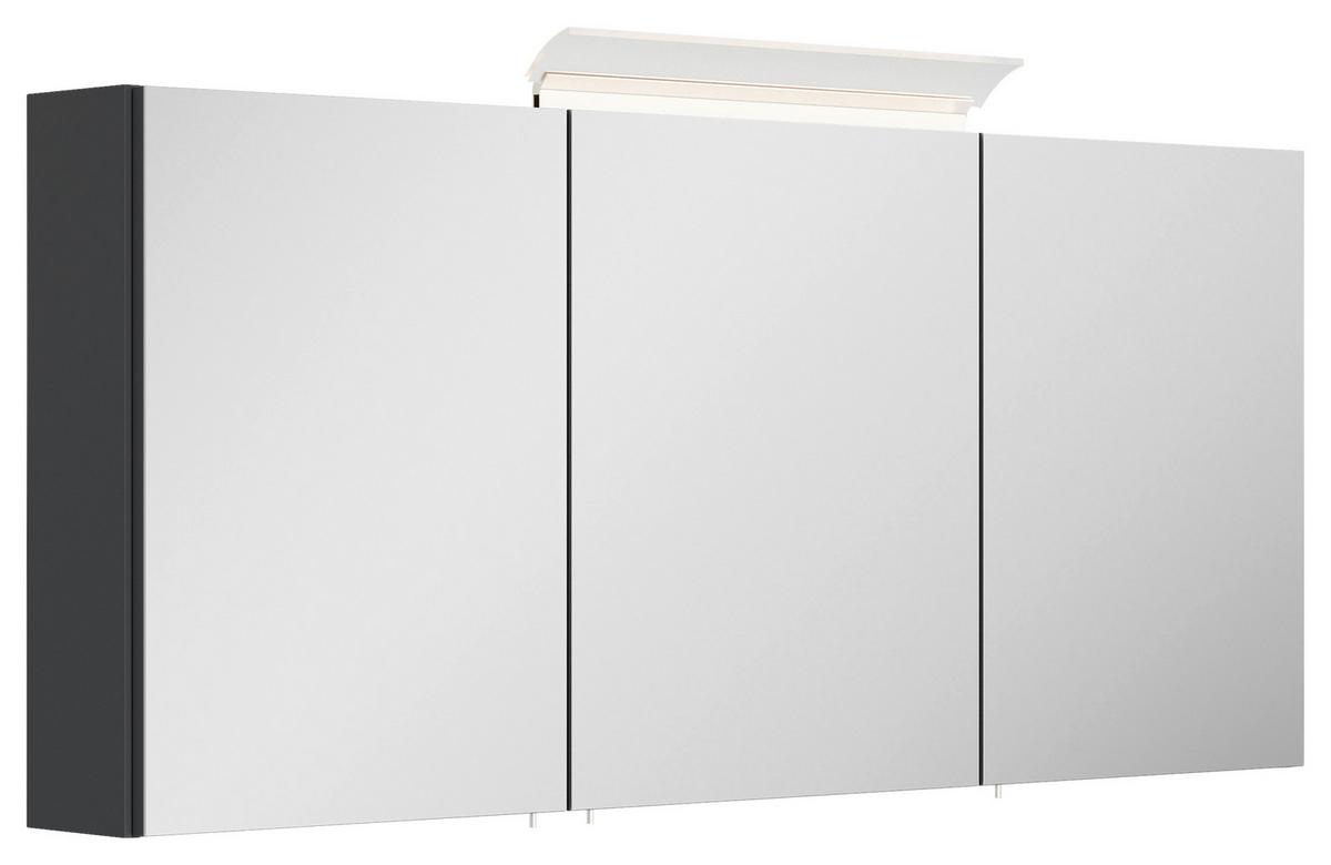 Spiegelschrank Graphitfarben B: 140 cm - Graphitfarben, MODERN, Glas/Holzwerkstoff (140/62/17cm) - MID.YOU