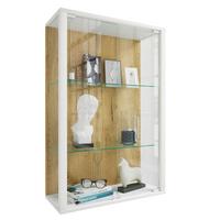 Hängevitrine Udina Weiß/Honigeiche B: 59 cm - Honigeiche/Klar, Design, Glas/Holzwerkstoff (59/80/25cm) - Livetastic