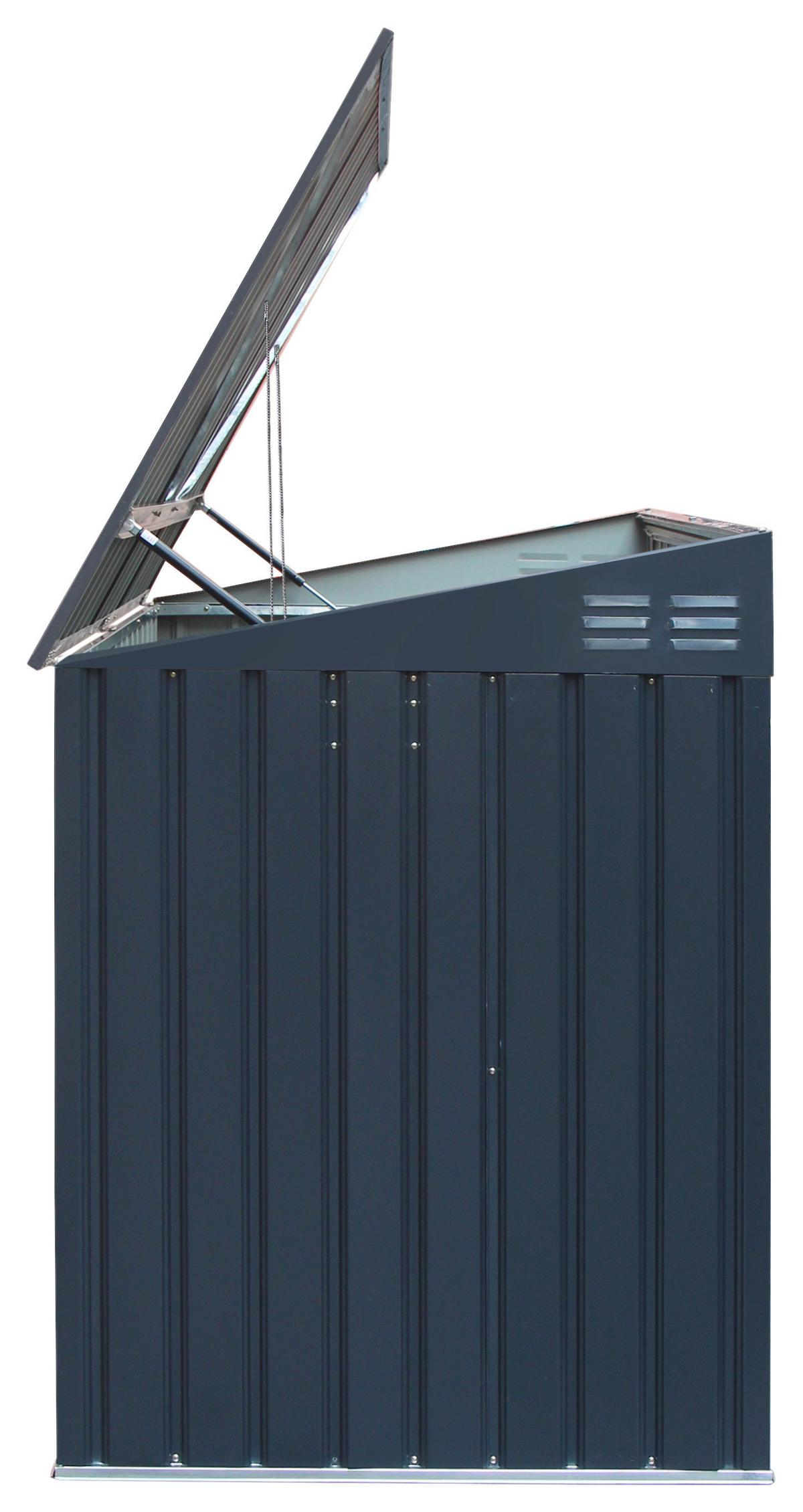 Box na odpadkové koše 240l, kov, 7x3 - tmavě šedá, Basics, kov (235/131/100cm)