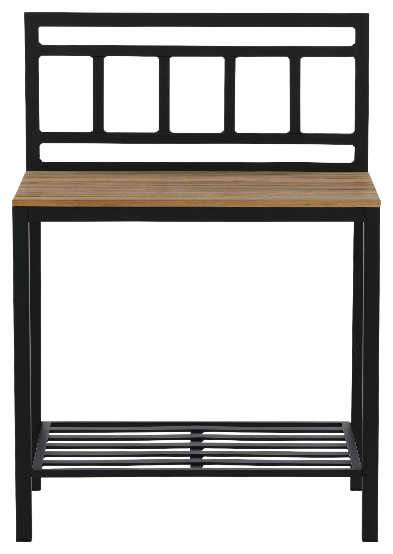 Outdoorküche Mexico - Schwarz/Teakfarben, KONVENTIONELL, Holz/Metall (90/127/60cm) - Gardenson