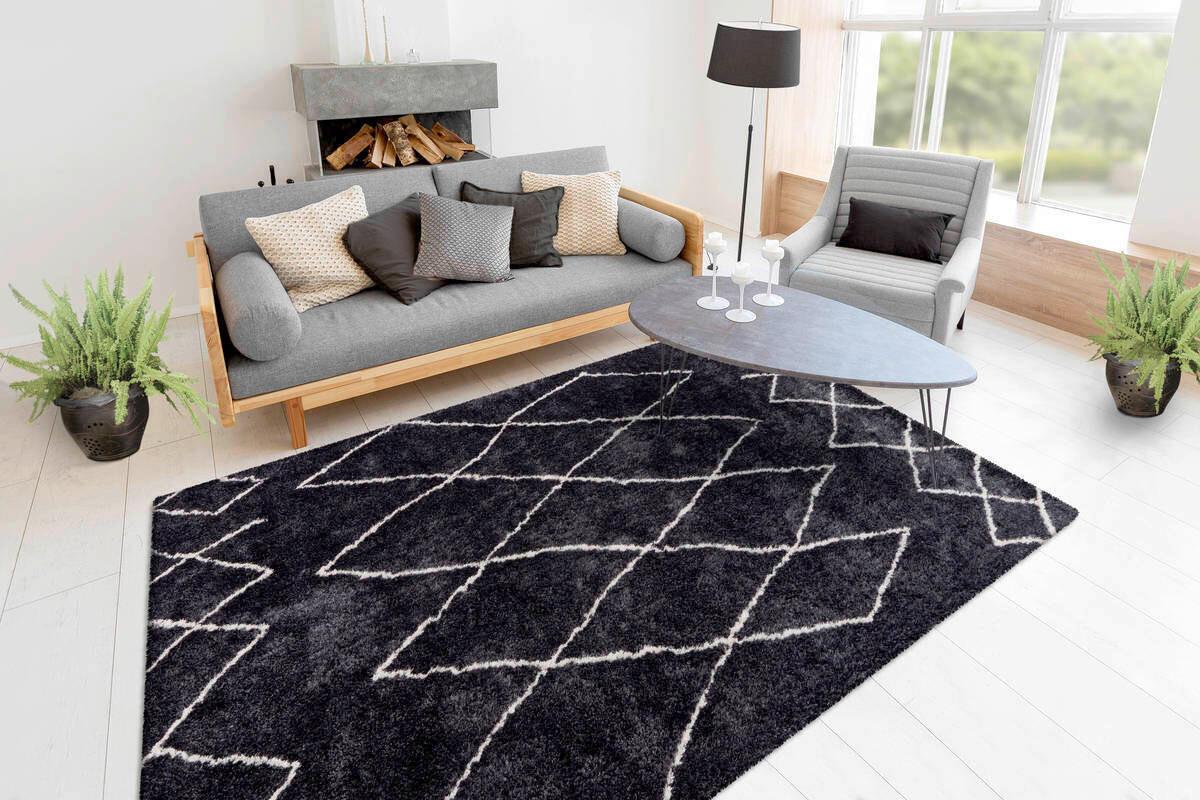 Hochflor Teppich Anthrazit Orlando 120x170 Cm - Anthrazit, Design, Textil (120/170cm) - Kayoom