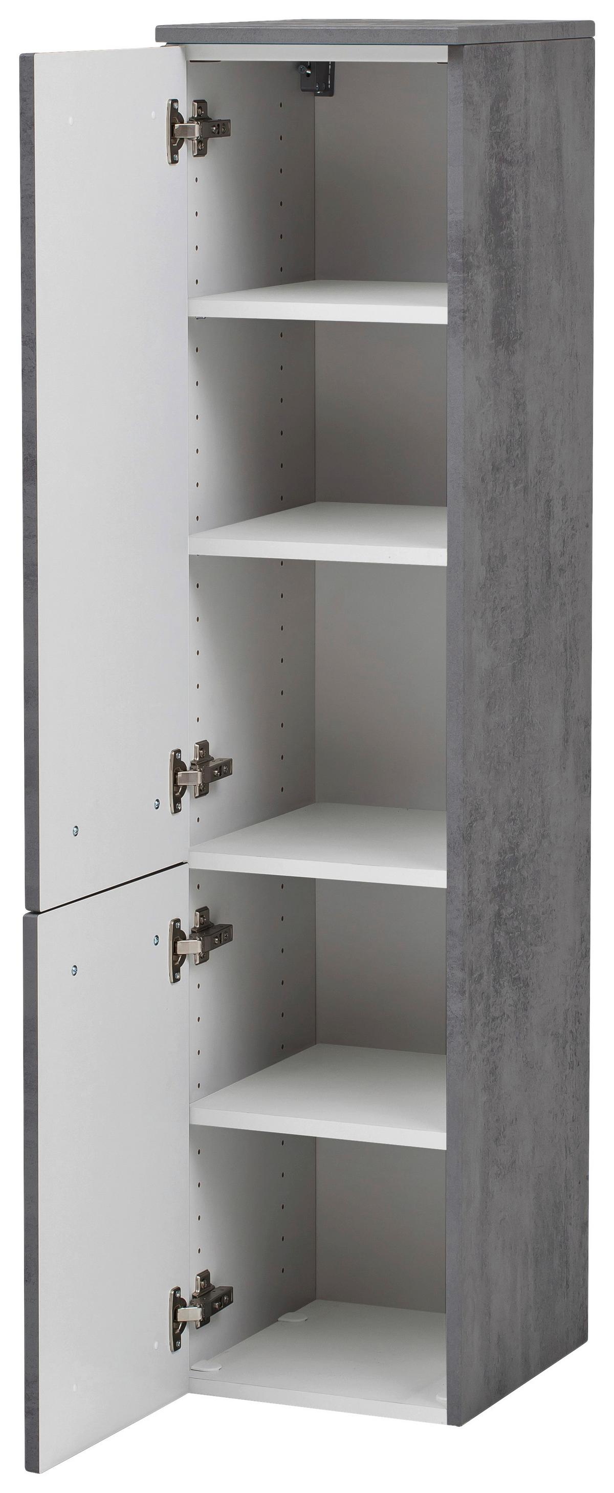 Bademöbel-Set Stockholm B: 110 cm Weiß/Grau - Weiß/Grau, KONVENTIONELL, Glas/Holzwerkstoff (110cm) - Held