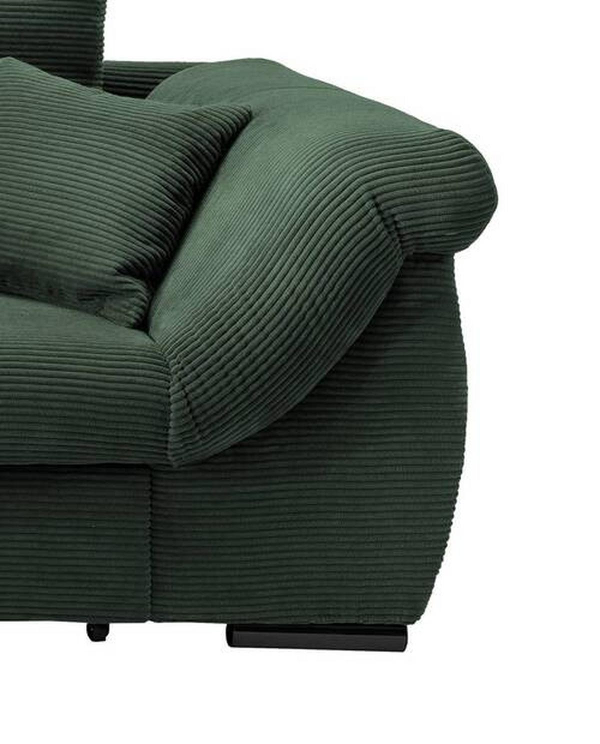 Ecksofa Federico Dunkelgrün S: 188/302 Cm - Dunkelgrün/Schwarz, MODERN, Holz/Textil (188/302cm) - MID.YOU