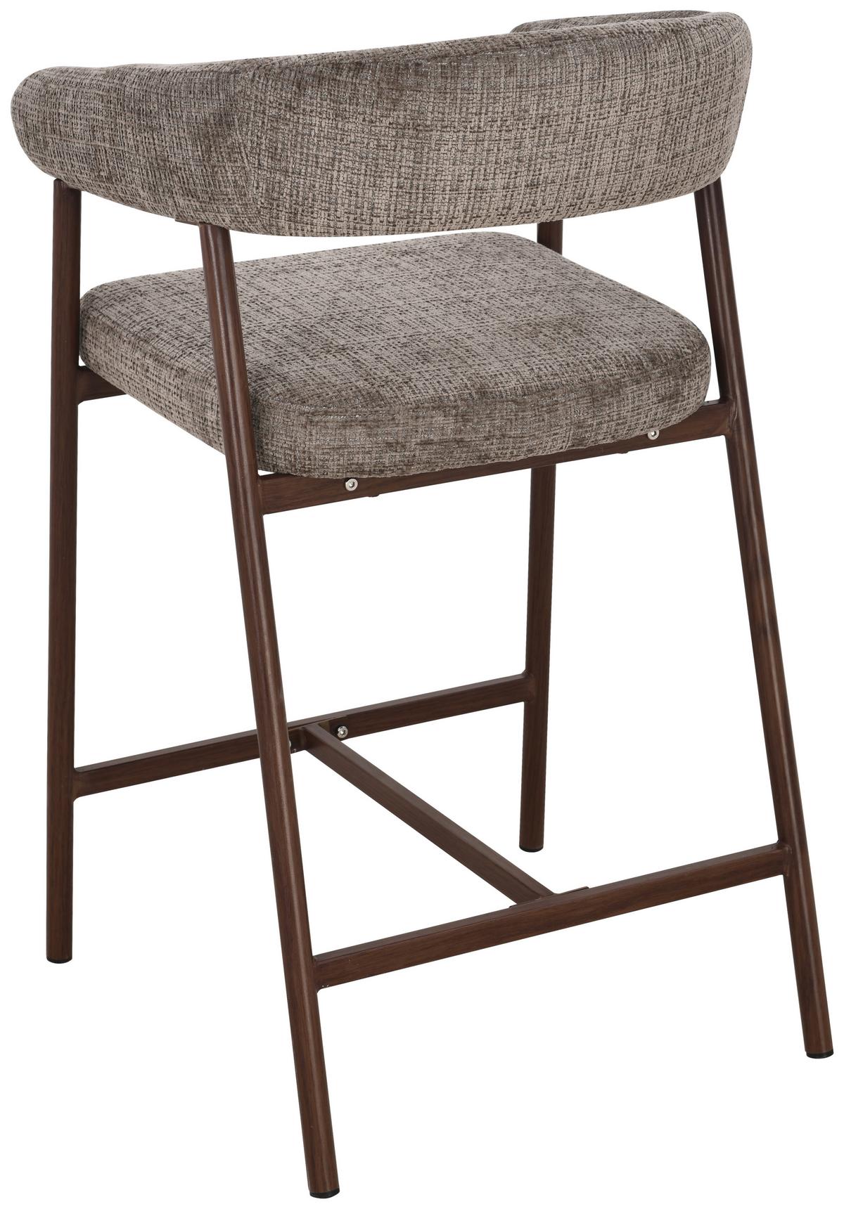 Barhocker Flora Braun/Walnussfarben B: 53 cm - Walnussfarben/Braun, MODERN, Holz/Textil (53/93/55cm) - Livetastic