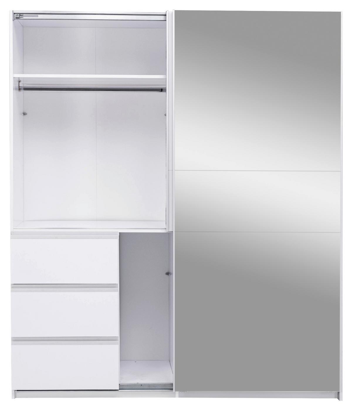 SCHIEBETÜRENSCHRANK Wilma Weiß B: 175cm - Weiß, MODERN, Holzwerkstoff (175/210/61,5cm) - P & B