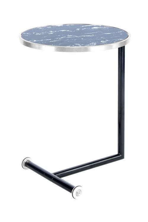 Beistelltisch Rund Servant Schwarz/Silberfarben - Silberfarben/Schwarz, Basics, Glas/Metall (46/46/62cm) - Kayoom