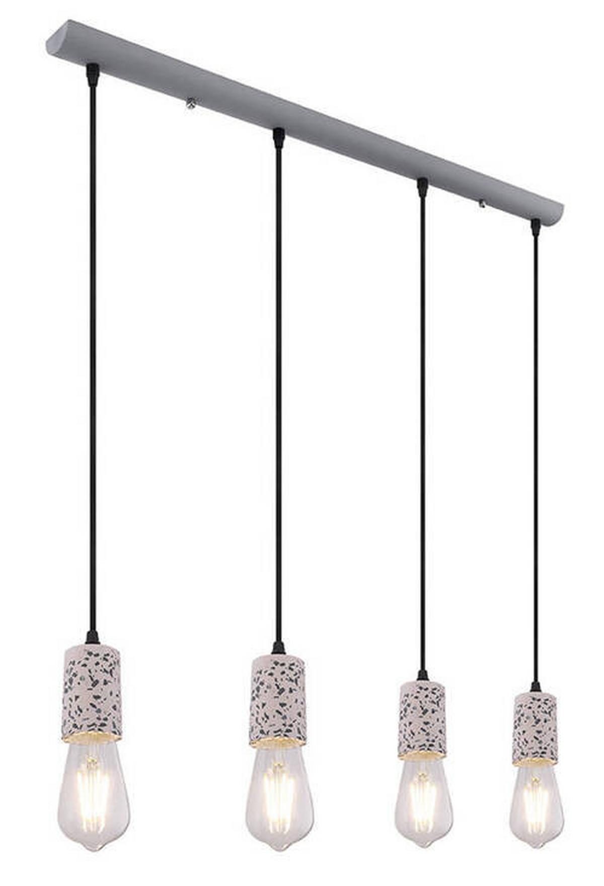 Hängeleuchte Edmund H: 120 cm 4-Flammig, Metall/ Stein - Grau, Basics, Stein/Metall (80/5,5/120cm) - Globo