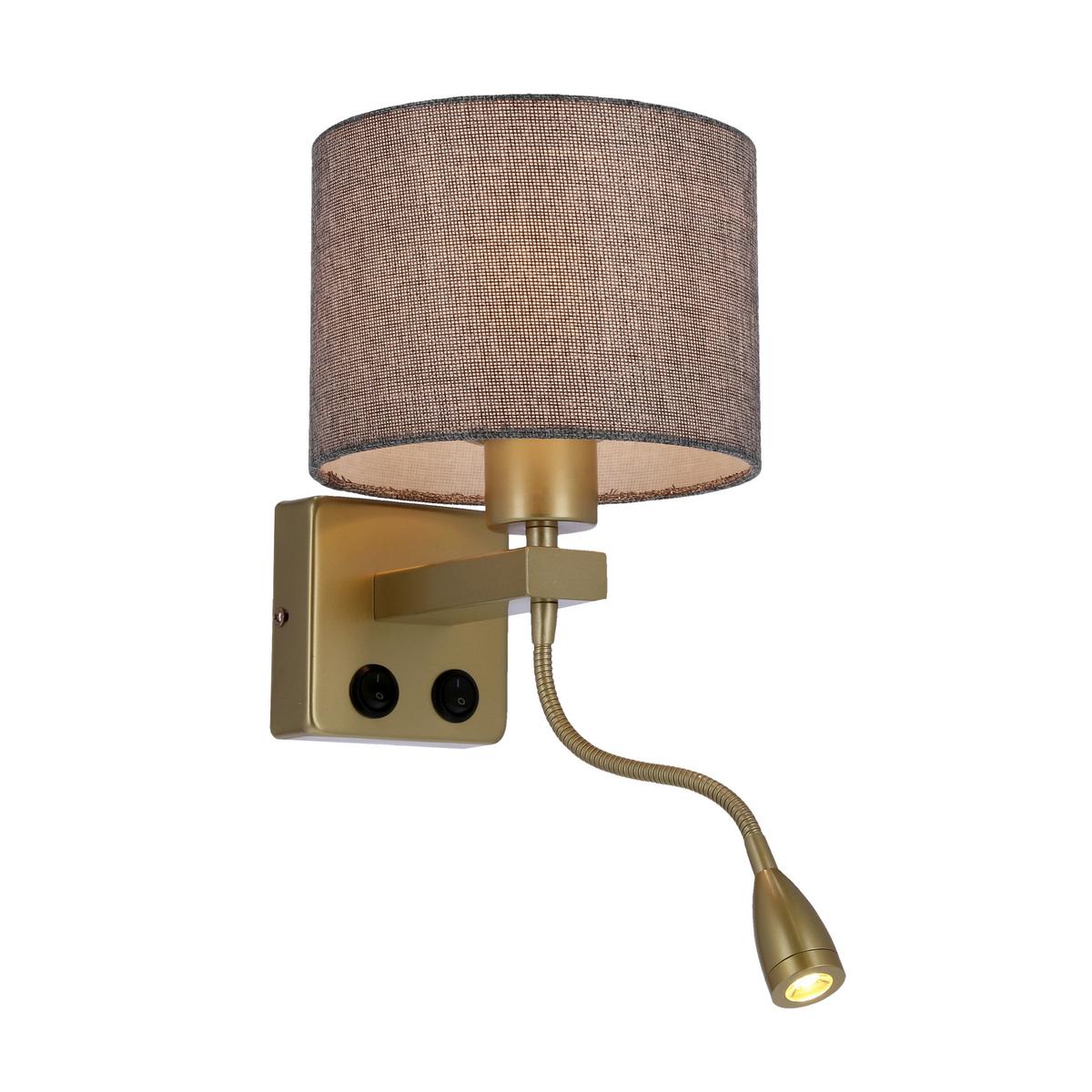 Wandleuchte 21-20253 Polo - Goldfarben/Grau, Basics, Kunststoff/Metall (18/22/44cm)