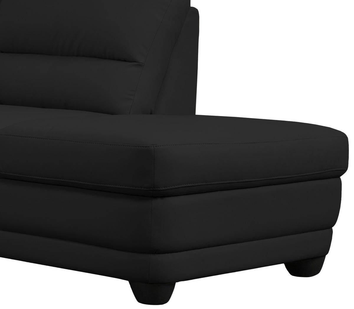 Ecksofa Nebolo Schwarz Lederlook - Schwarz, Design, Textil (245/225cm) - Livetastic